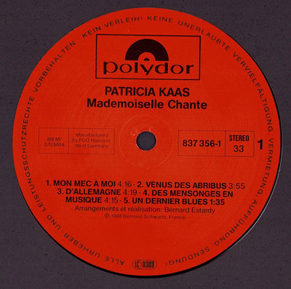 Patricia Kaas – Mademoiselle Chante... Vinyl LP