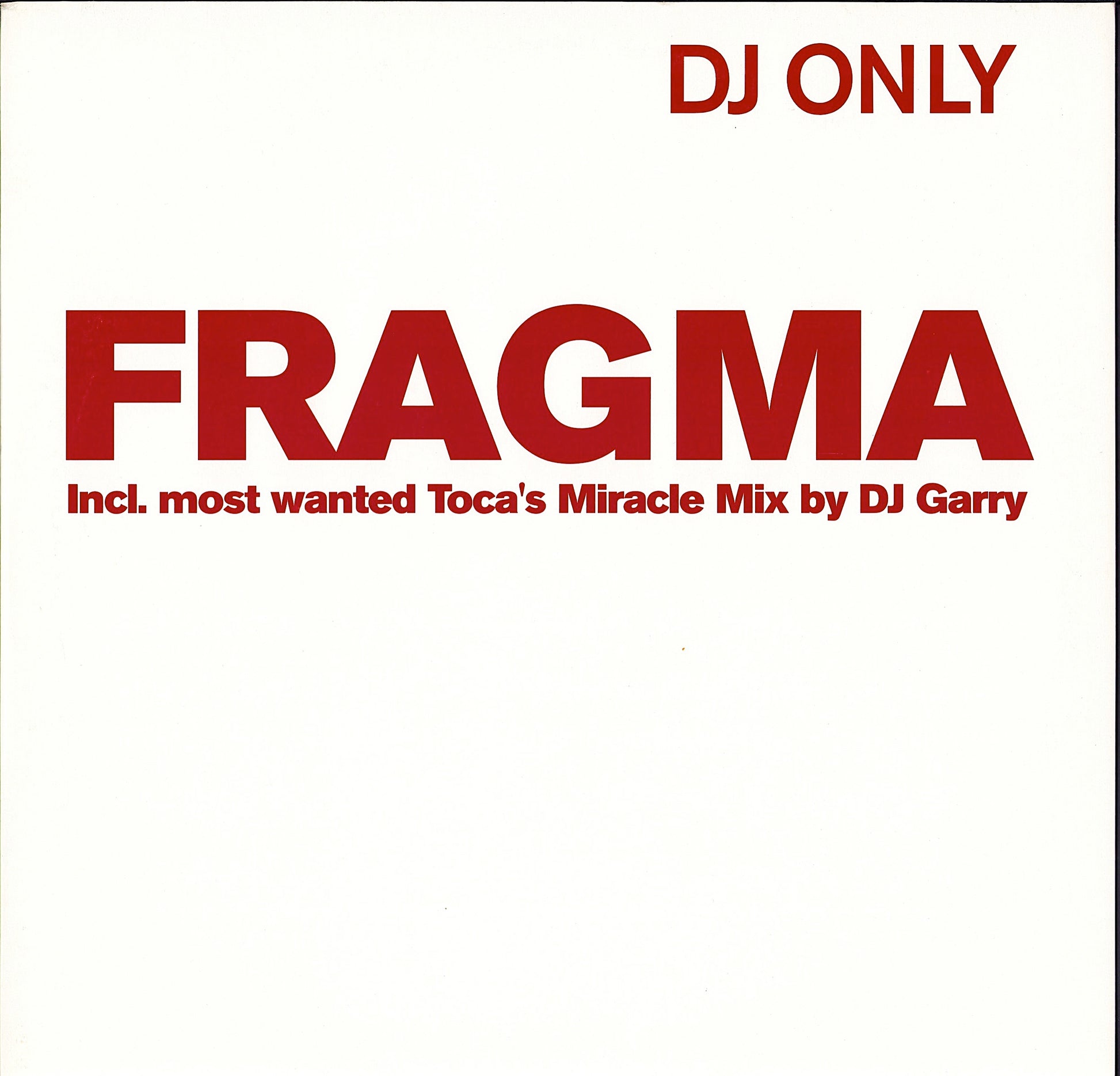 Fragma - Everytime You Need Me (Remixes) (Vinyl 12") Promo