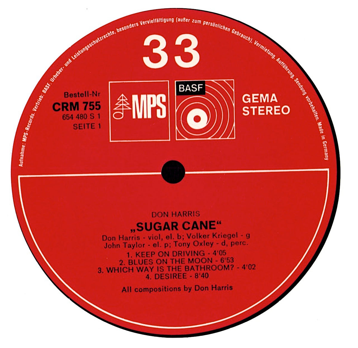 Don "Sugarcane" Harris - I'm On Your Case Vinyl LP Kopie