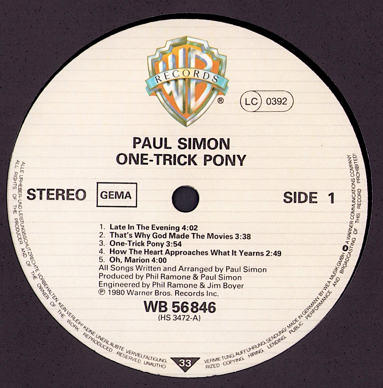 Paul Simon ‎- One-Trick Pony