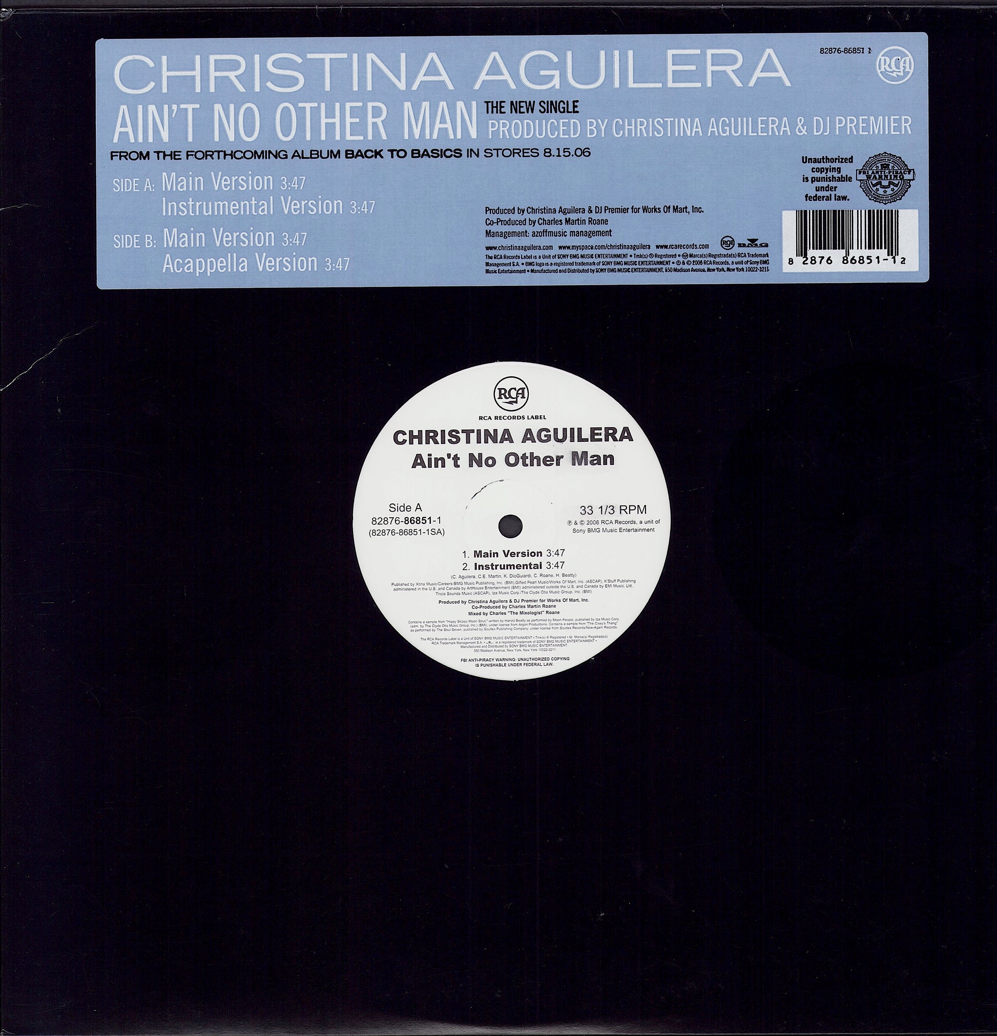Christina Aguilera ‎- Ain't No Other Man (Vinyl 12")