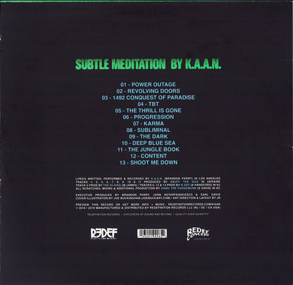 K.A.A.N. ‎– Subtle Meditation Pink / Black Swirl Vinly LP Limited Edition