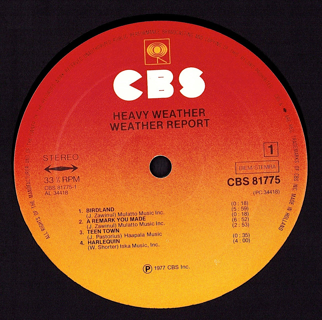 Weather Report – Heavy Weather Vinyl LP