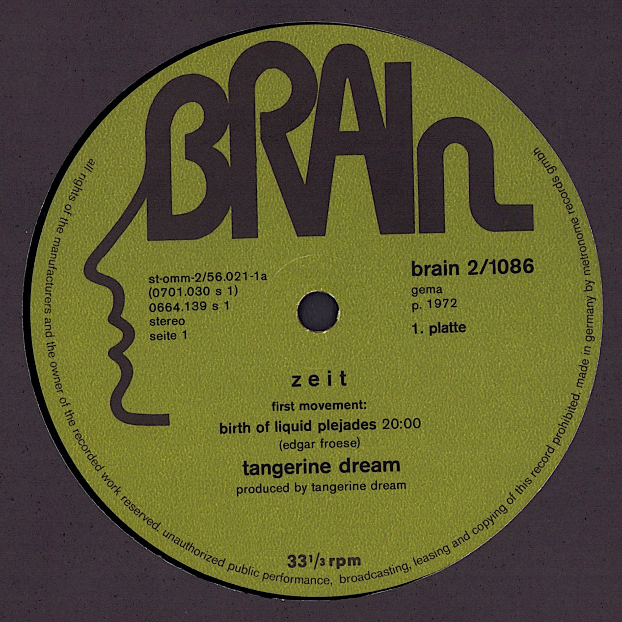 Tangerine Dream ‎– Zeit Vinyl 2LP