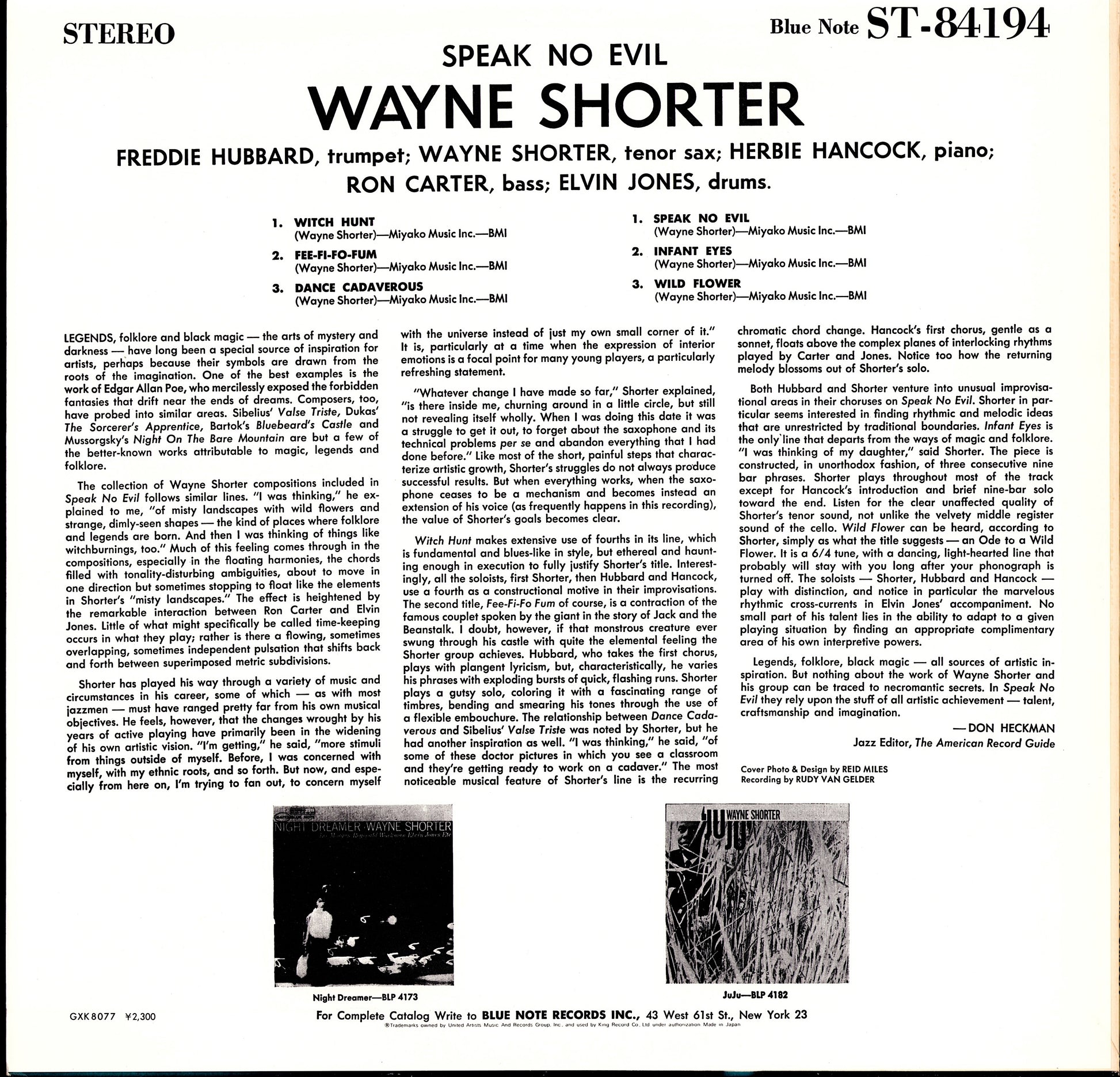 Wayne Shorter – Speak No Evil Vinyl LP