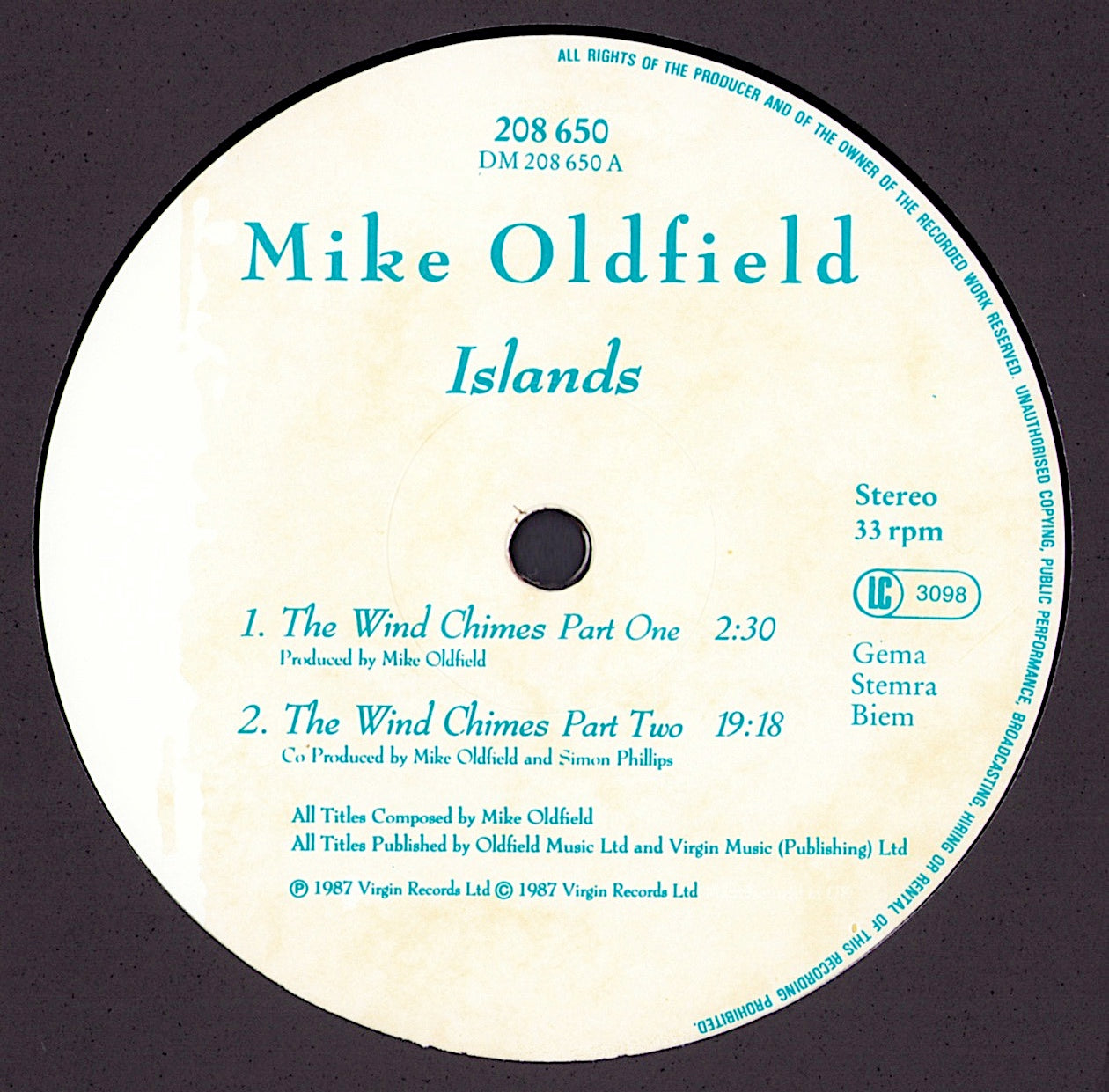 Mike Oldfield - Islands Vinyl LP