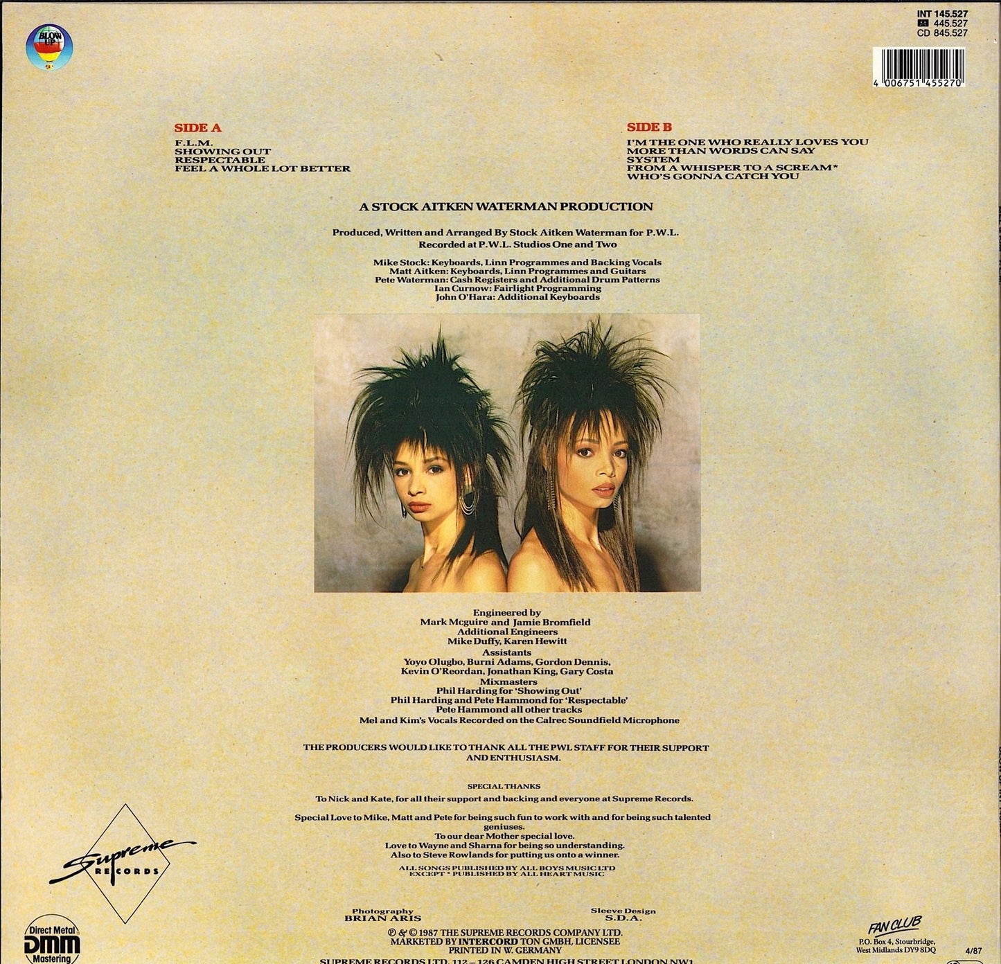 Mel & Kim – F.L.M. White Vinyl LP