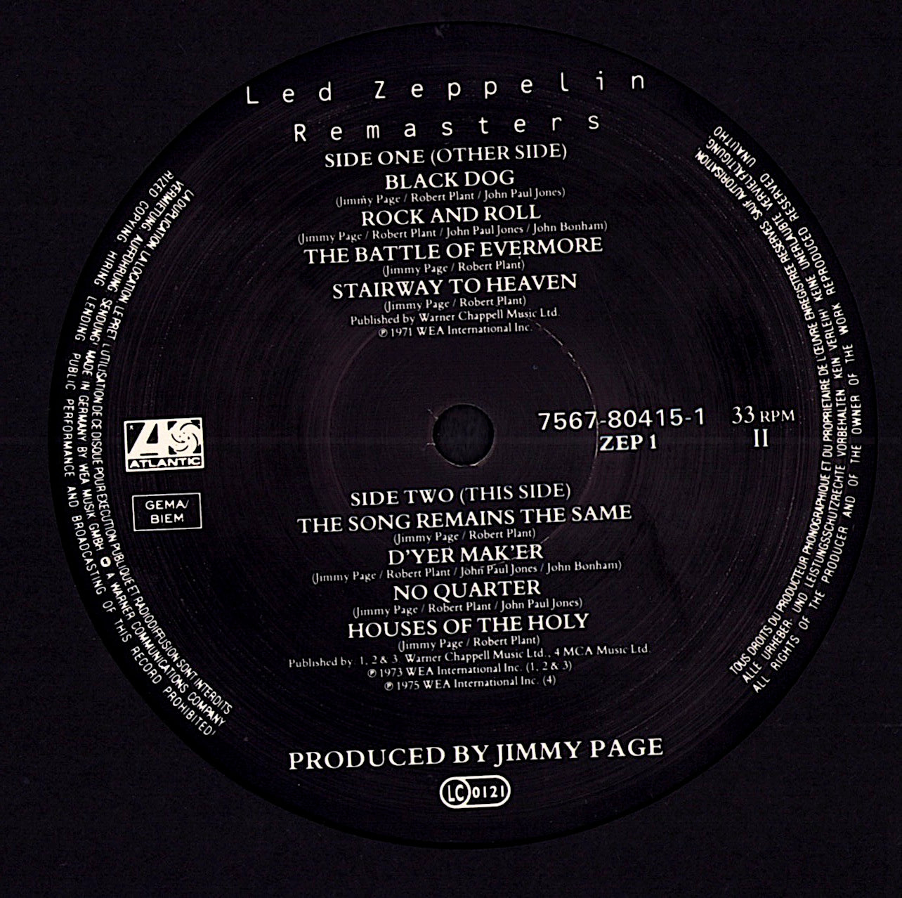 Led Zeppelin – Physical Graffiti Vinyl 2LP | DE Reissue | 1975 Kopie