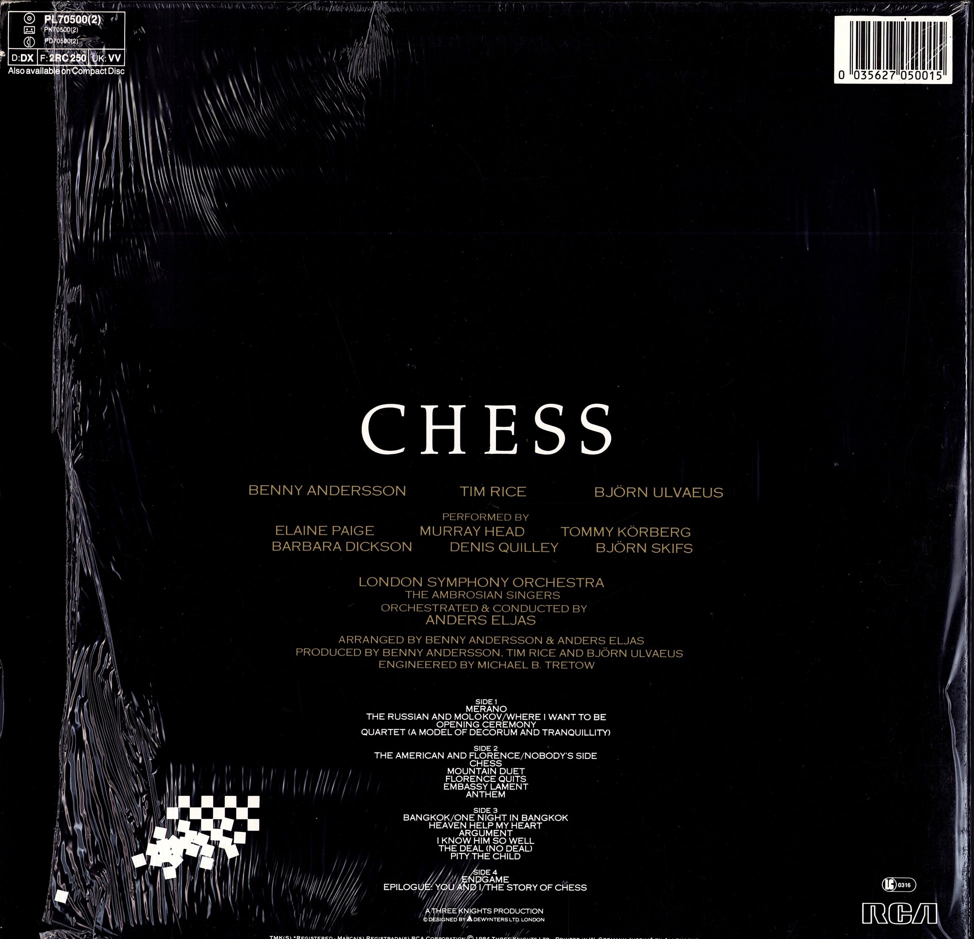 Benny Andersson, Tim Rice, Björn Ulvaeus – Chess Vinyl 2LP