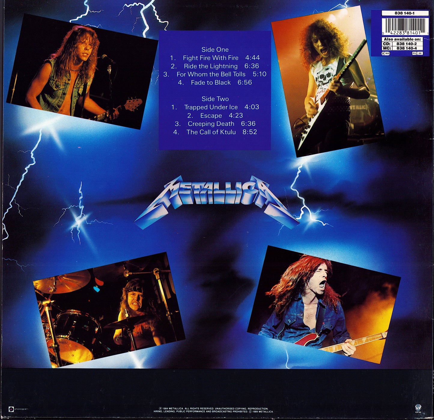 Metallica - Ride The Lightning Vinyl LP