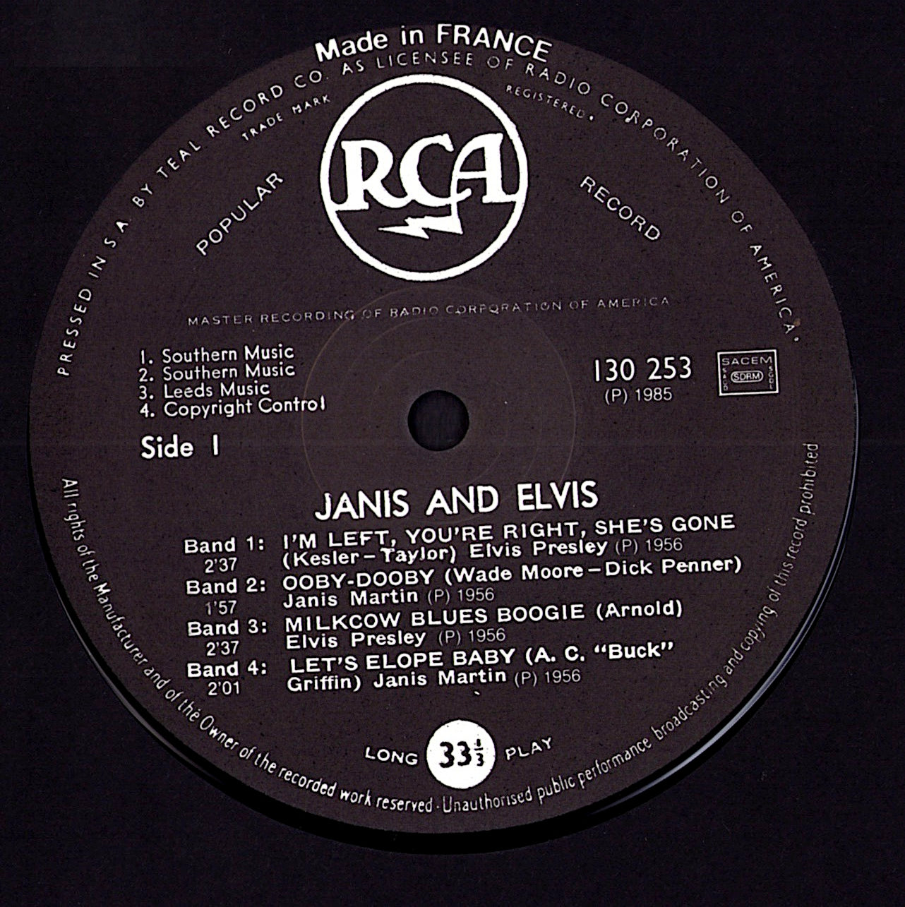 Janis Martin - Janis And Elvis (Vinyl 10" | FR Reissue | 1985)