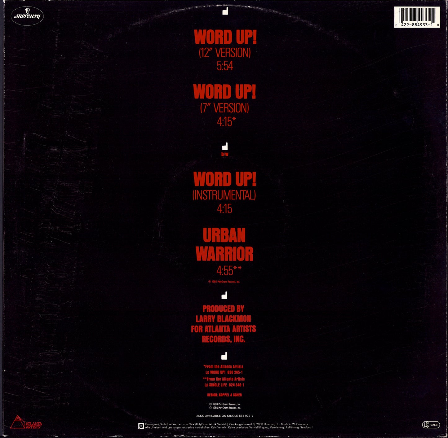 Cameo ‎- Word Up! Vinyl 12" Maxi-Single