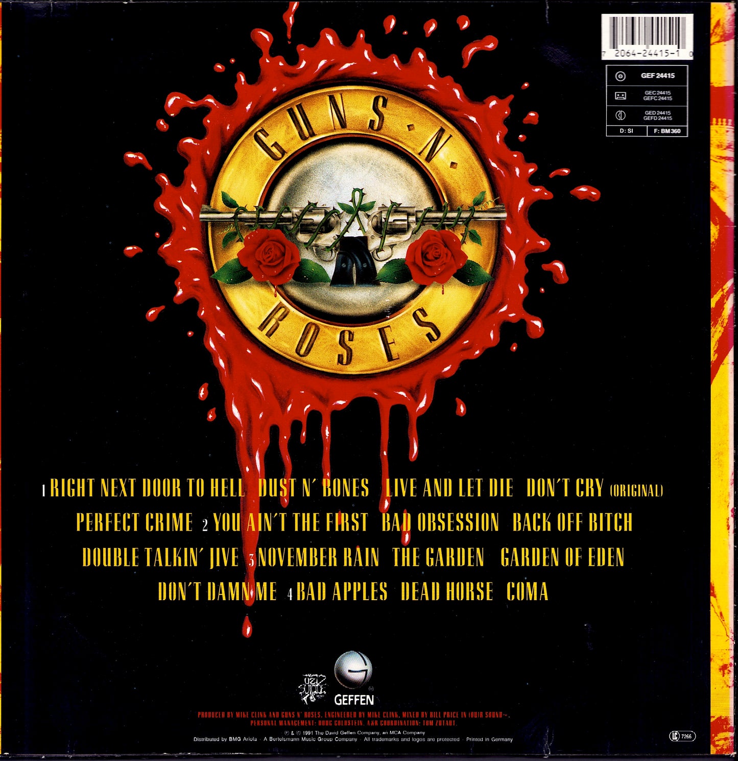 Guns N' Roses ‎– Use Your Illusion I Vinyl 2LP