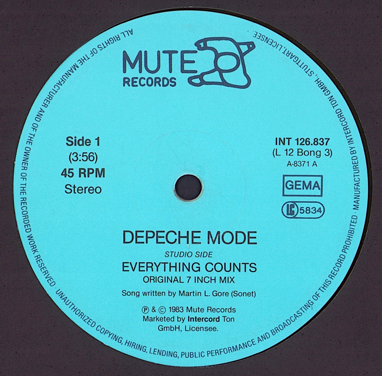 Depeche Mode – Everything Counts And Live Tracks Clear Vinyl 12"