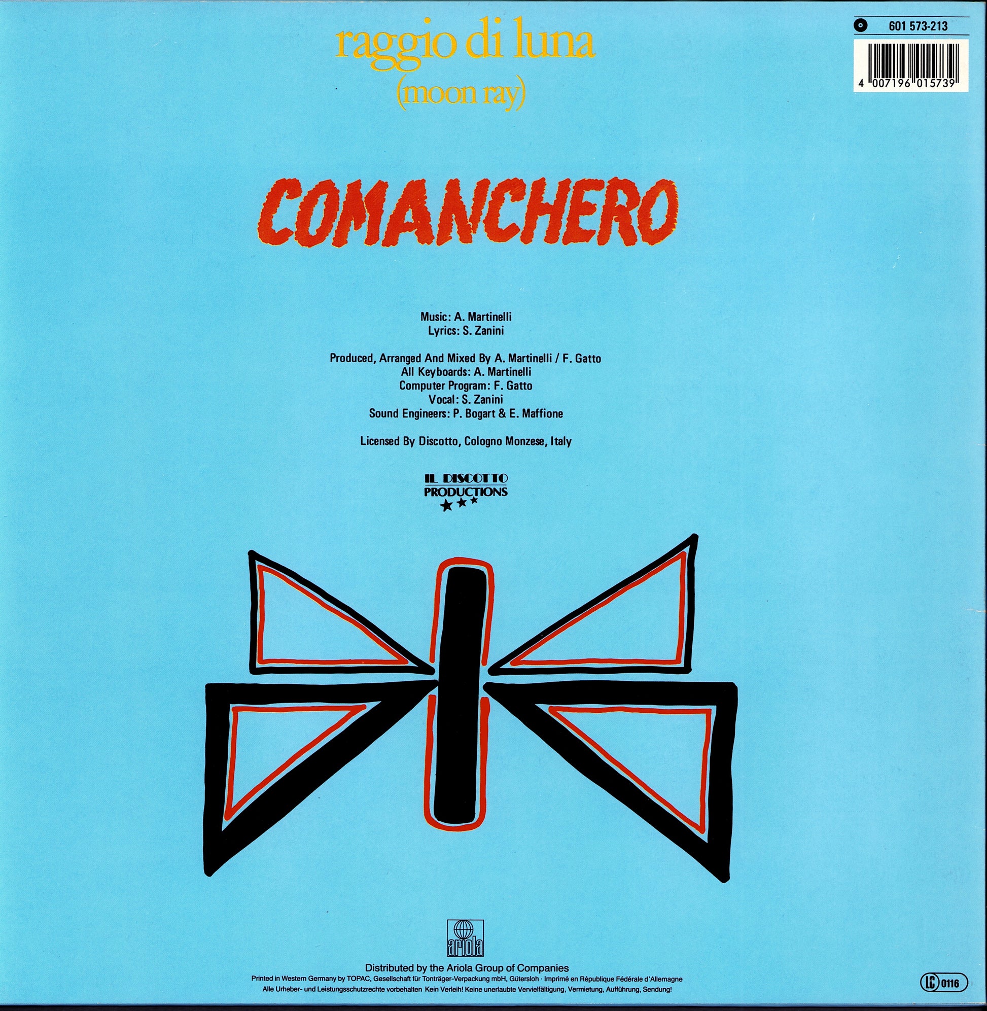Raggio Di Luna Moon Ray - Comanchero Vinyl 12" Maxi-Single Kopie