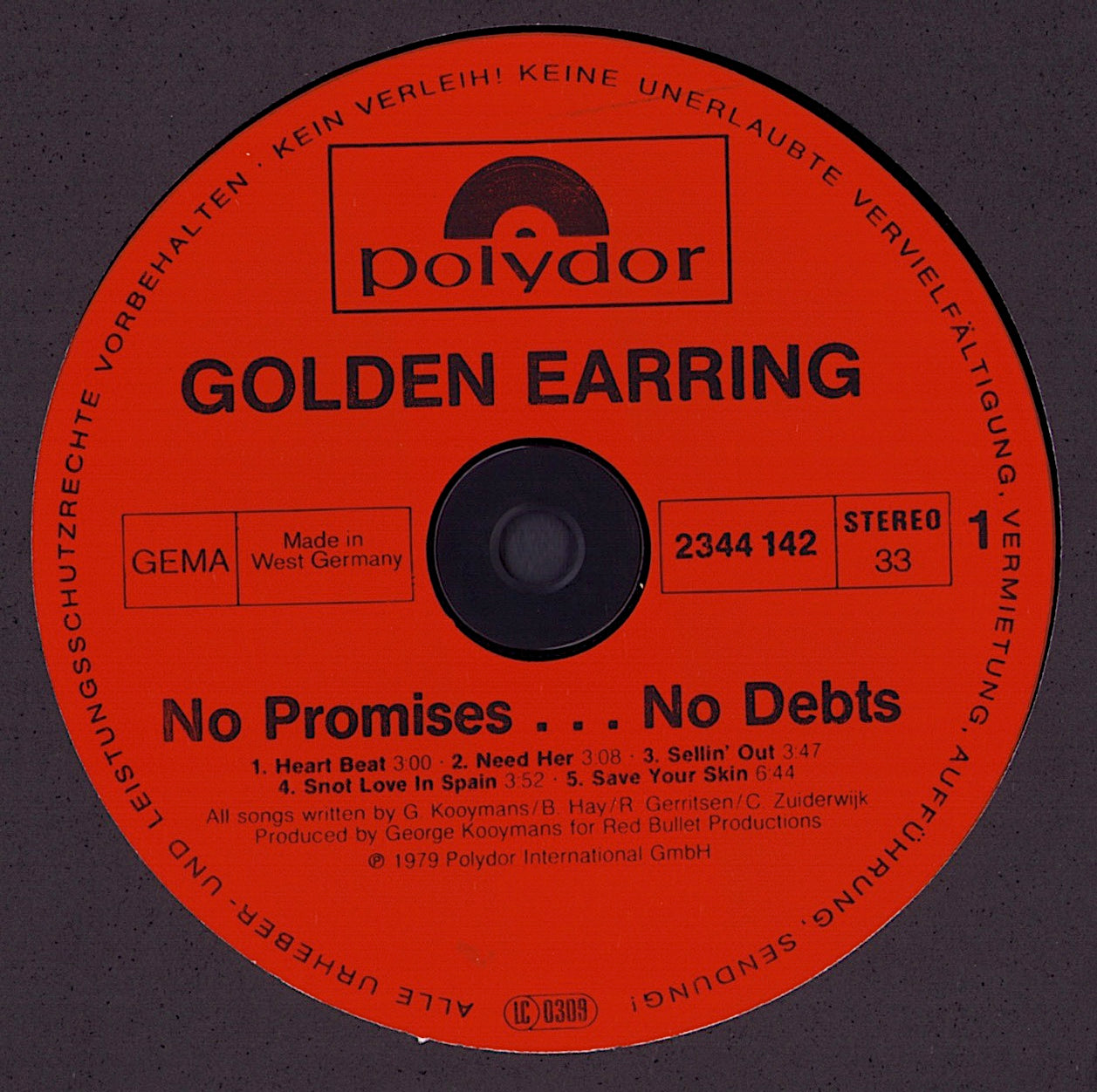 Golden Earring - No Promises ... No Debts Vinyl LP