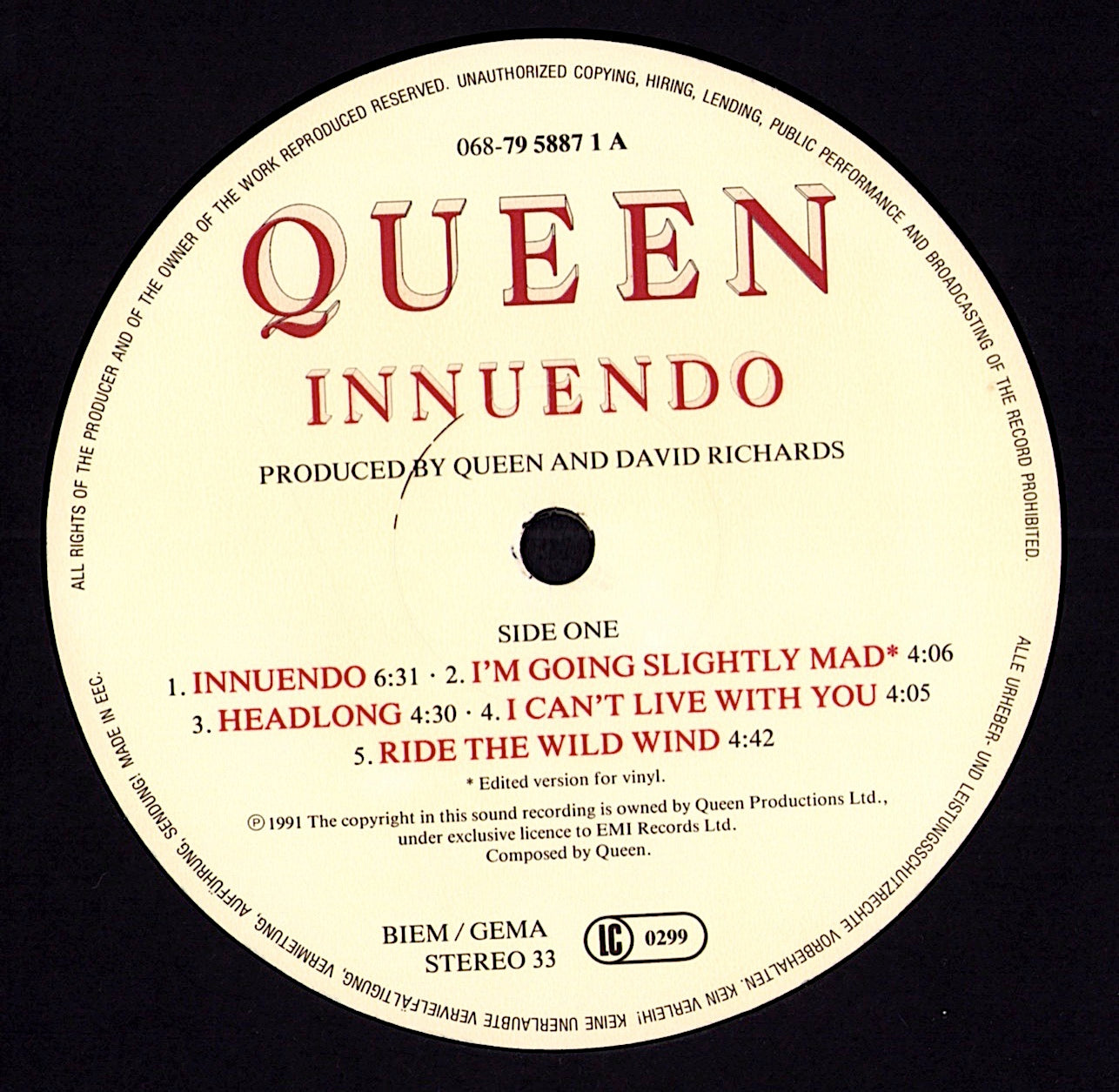 Queen – Innuendo Vinyl LP | EU Original | 1991 Kopie