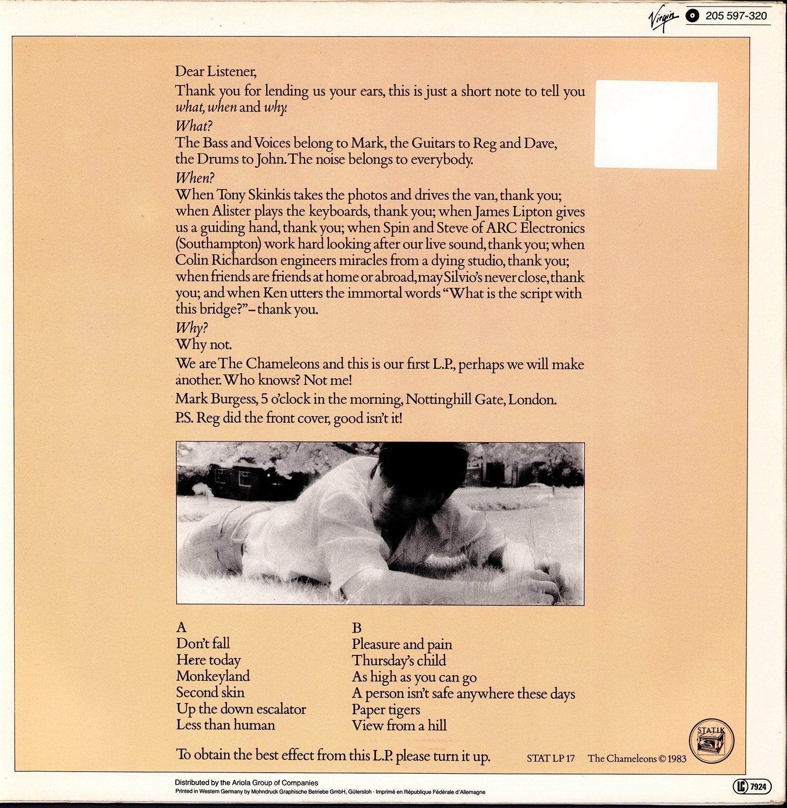 The Chameleons – Script Of The Bridge Vinyl LP