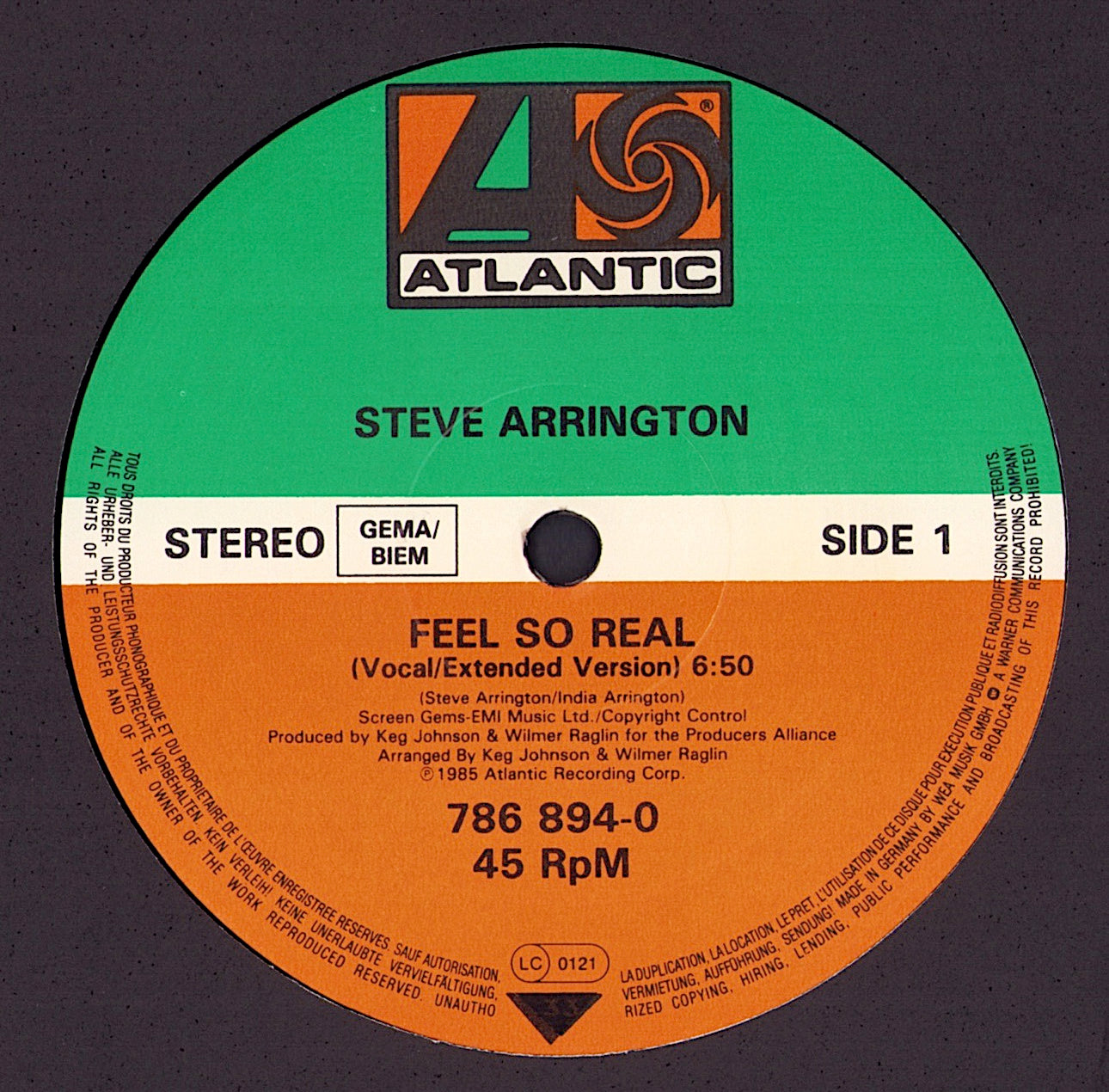 Steve Arrington ‎- Feel So Real Vinyl 12"