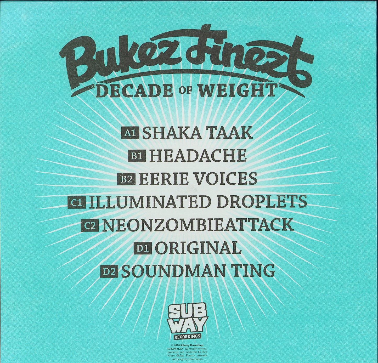 Bukez Finezt ‎- Decade Of Weight Turquoise Vinyl 2LP Limited Edition