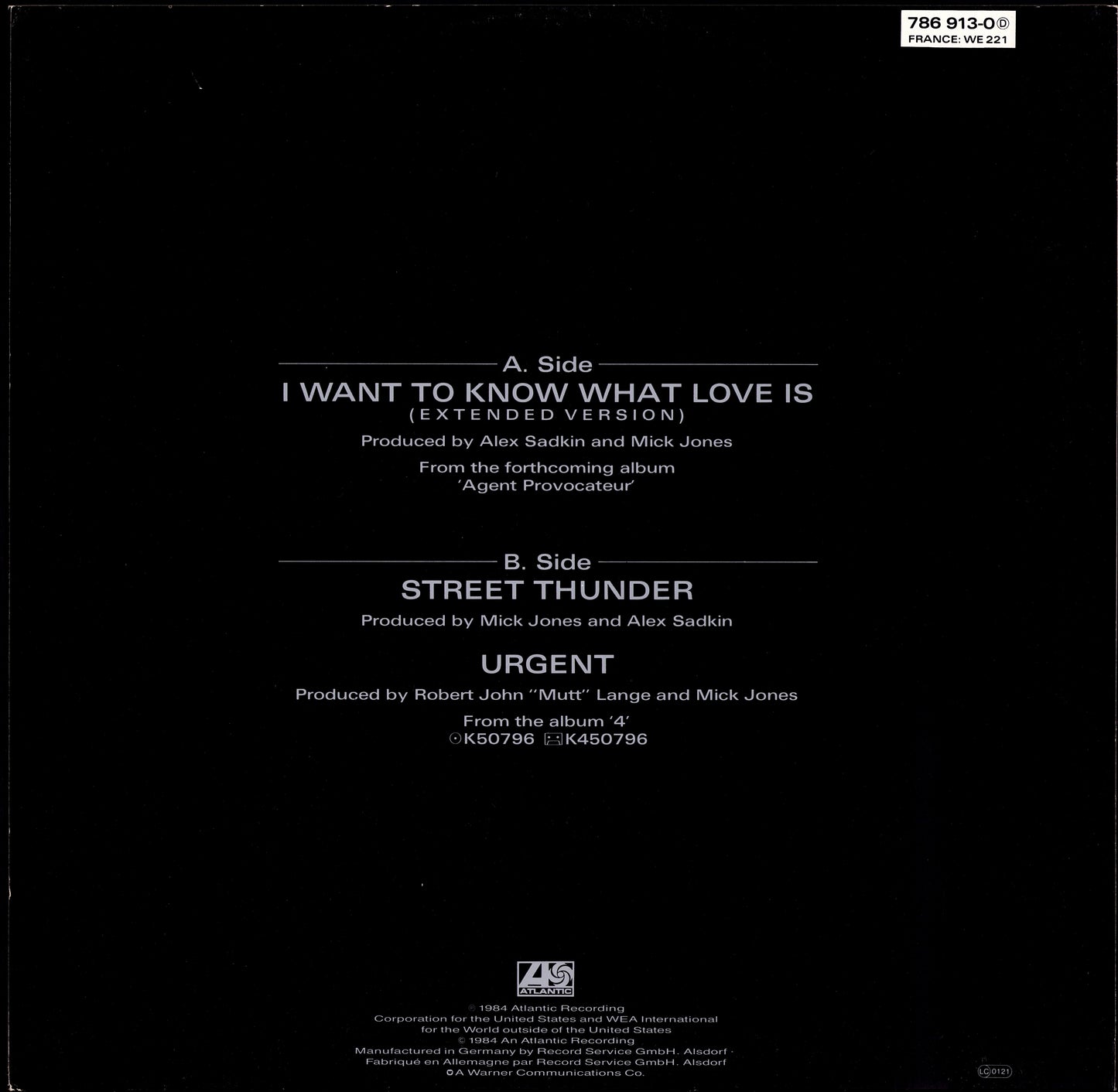 Foreigner - I Want To Know What Love Is Extended Version Vinyl 12" Maxi-Single Kopie