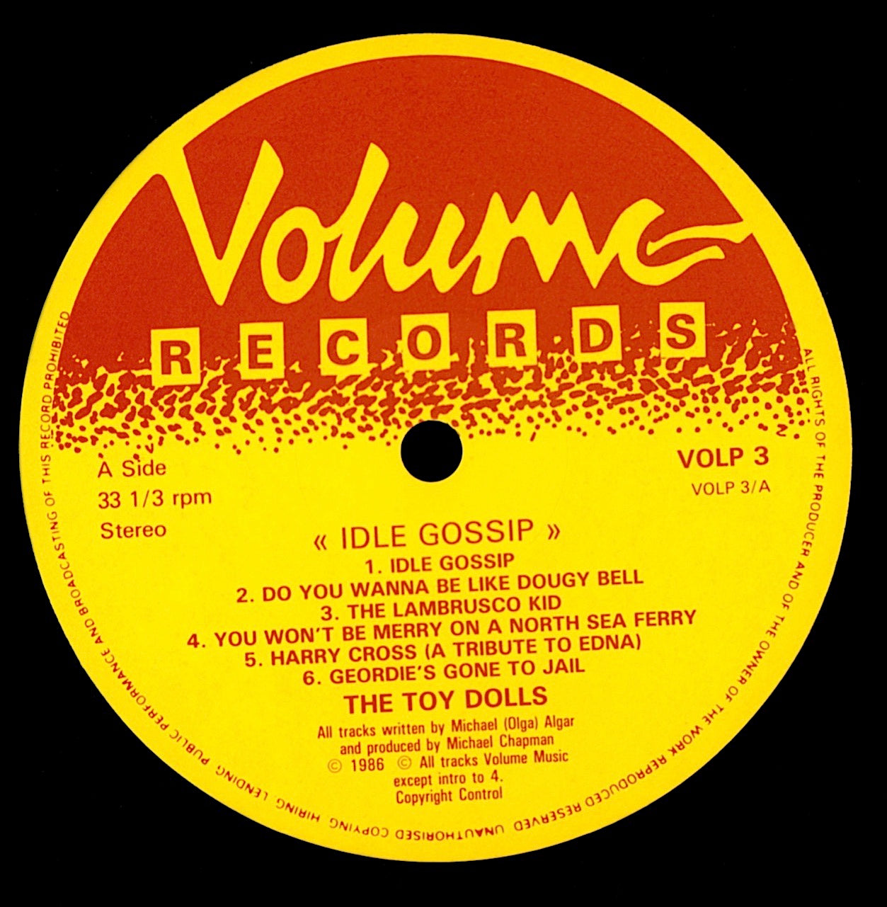 Toy Dolls – Bare Faced Cheek Vinyl LP | UK Original | 1987 Kopie