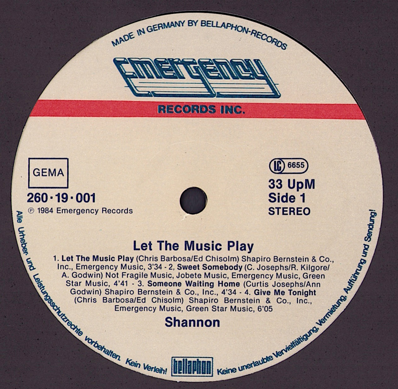 Shannon - Let The Music Play Vinyl LP