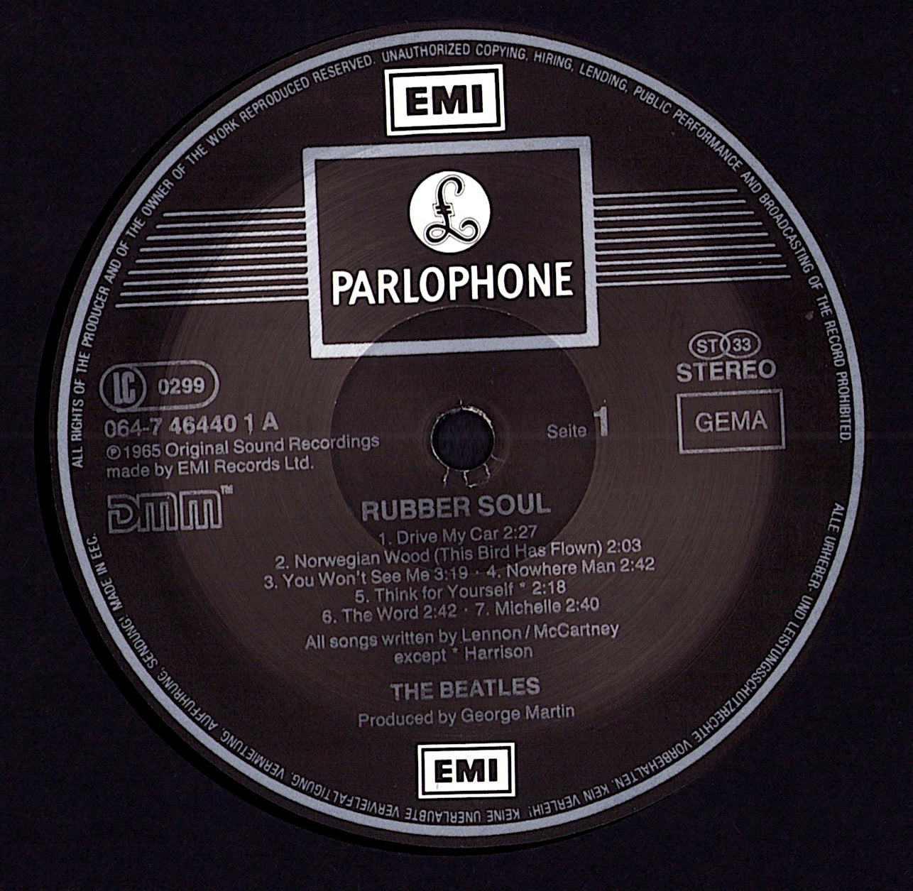 The Beatles - Rubber Soul Vinyl LP Rare UK Pressing Kopie