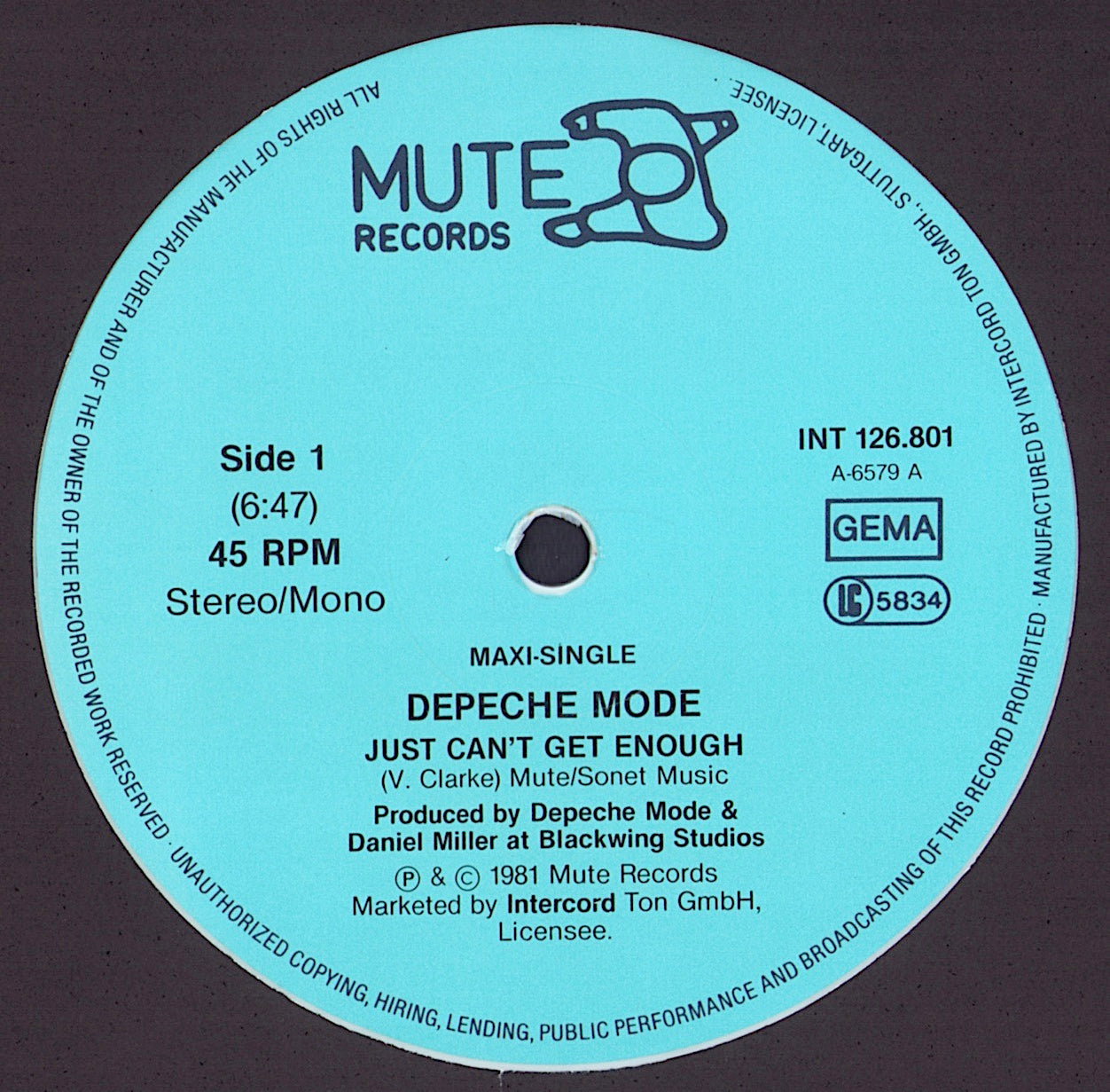 Depeche Mode – Just Can't Get Enough White Vinyl 12"