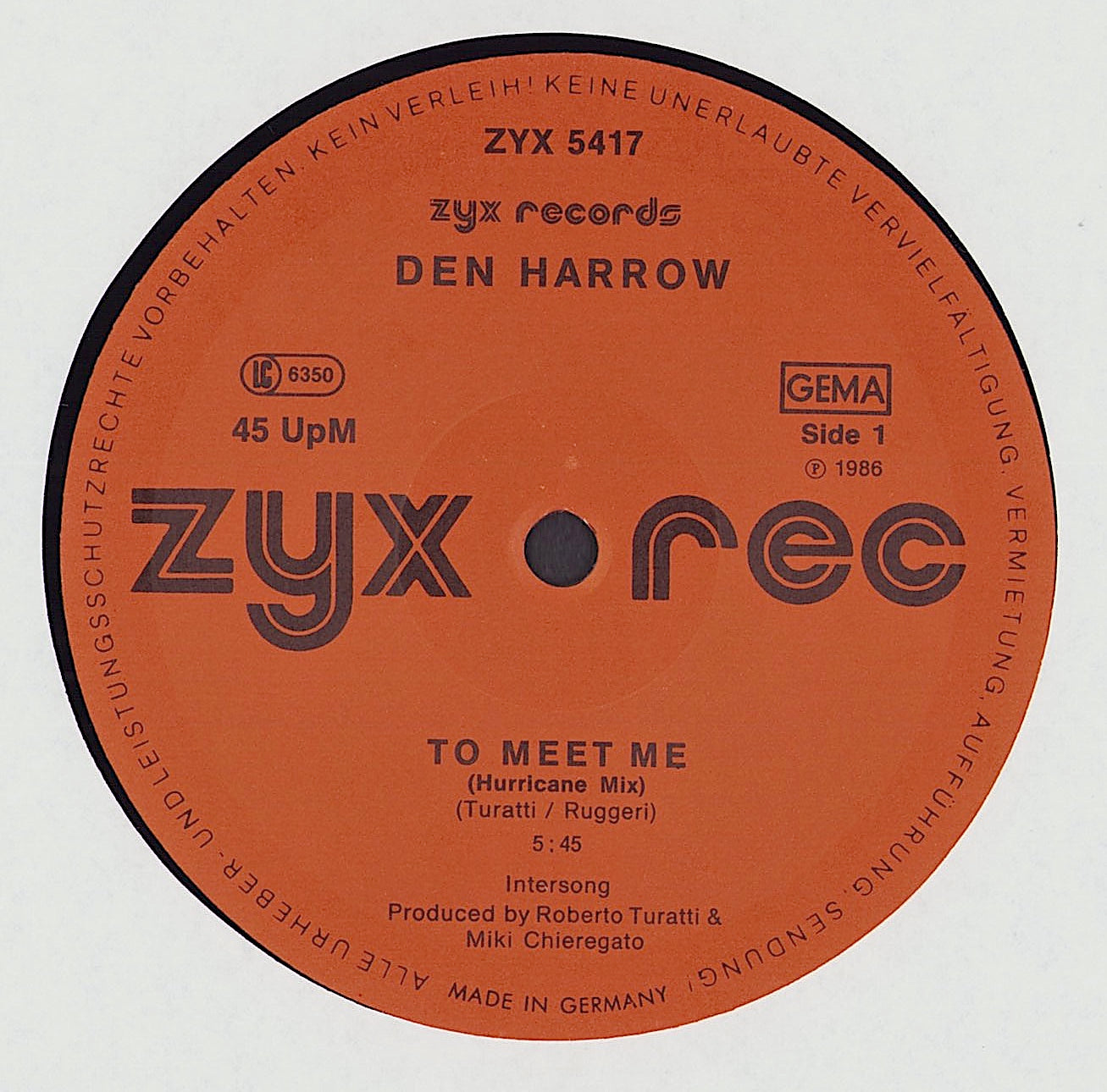 Den Harrow / The Hurricanes ‎- To Meet Me Hurricane Hit Mix / Tropical Nights Vinyl 12"