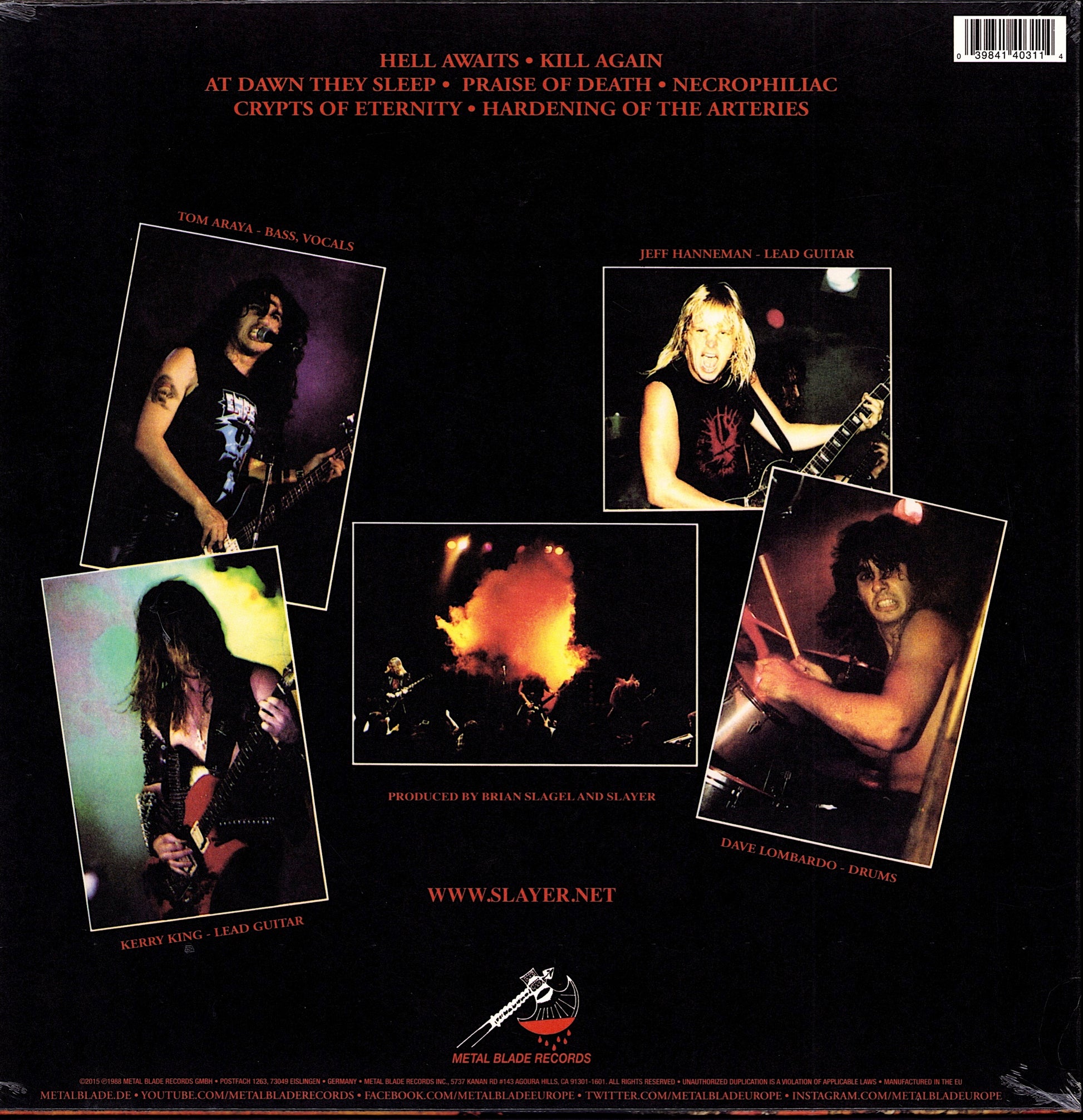 Slayer - Hell Awaits Black Vinyl LP