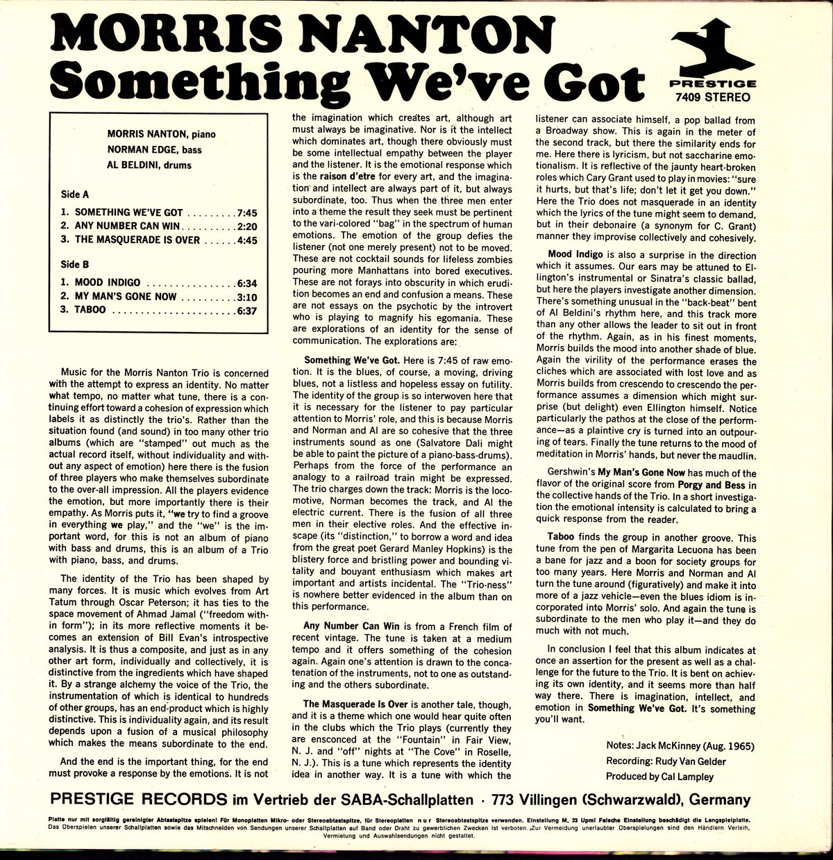 Roland Kirk With Jack McDuff – Funk Underneath Vinyl LP | DE Reissue | Prestige Kopie Kopie