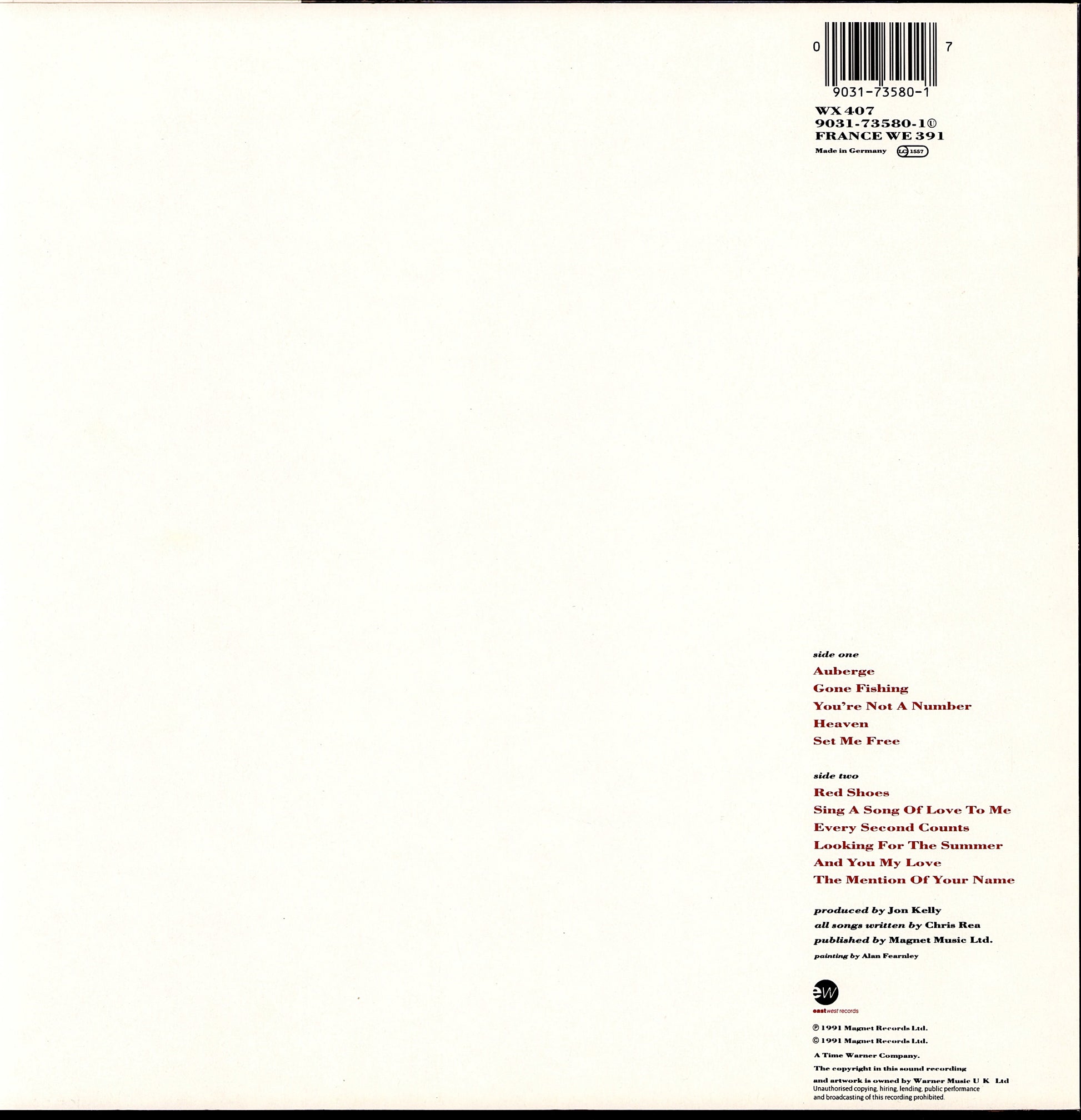 Chris Rea - Auberge Vinyl LP