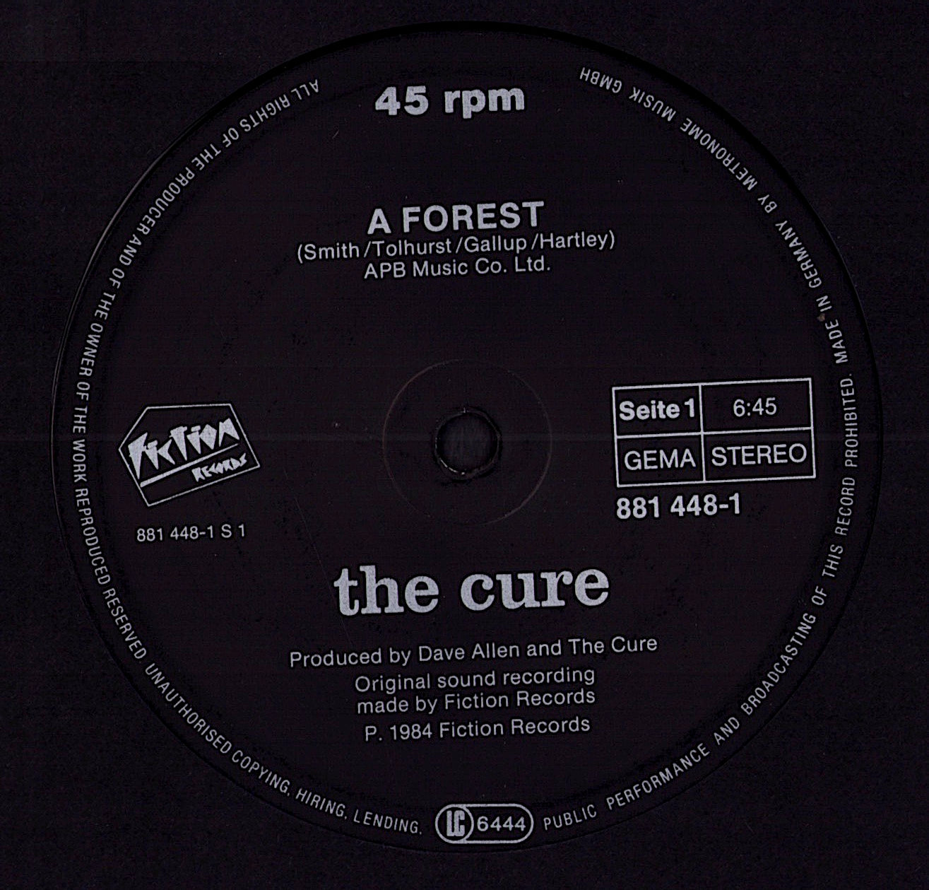 The Cure – Excerpt - The Cure Live (Vinyl 12" | DE Original | 1984)