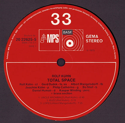 The Rolf Kühn Group – Total Space Vinyl LP