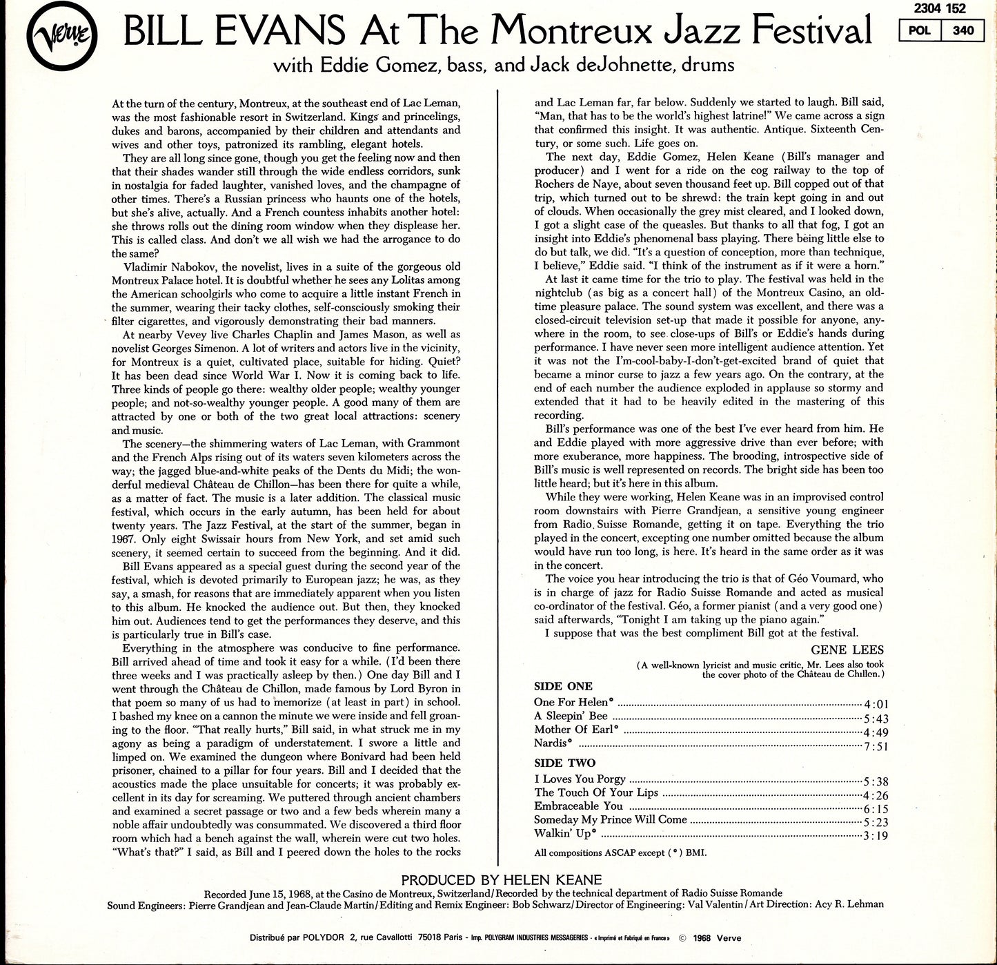 Bill Evans - At The Montreux Jazz Festival Vinyl LP