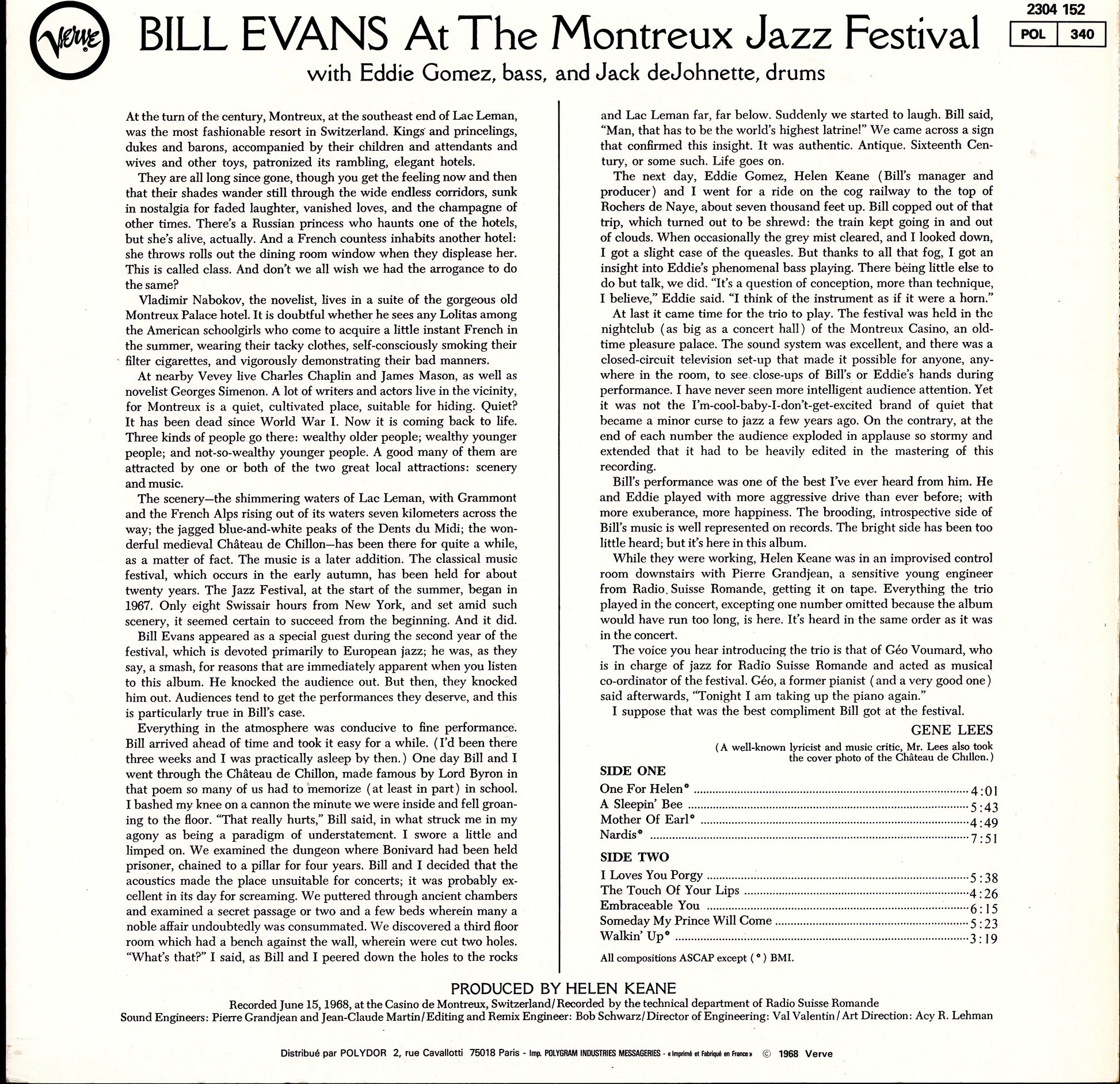 Bill Evans - At The Montreux Jazz Festival Vinyl LP