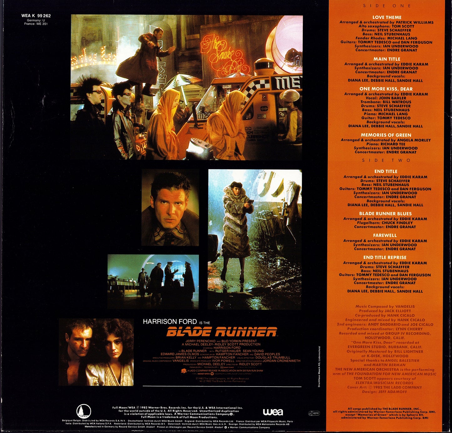 The New American Orchestra ‎- Blade Runner LP Orchestral Adaptation Of Music Composed For The Motion Picture By Vangelis Vinyl LP