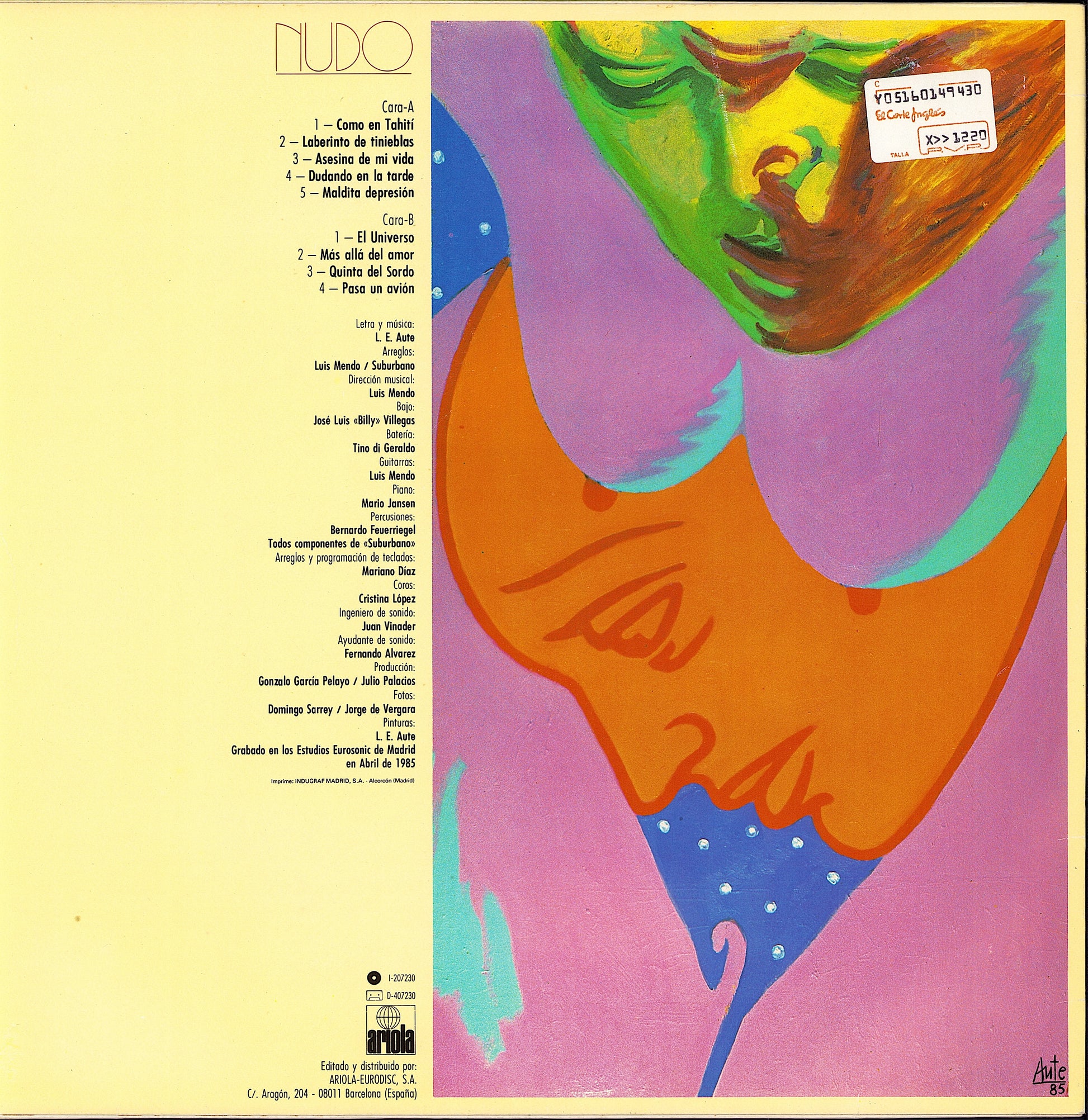 Luis Eduardo Aute - Nudo Vinyl LP