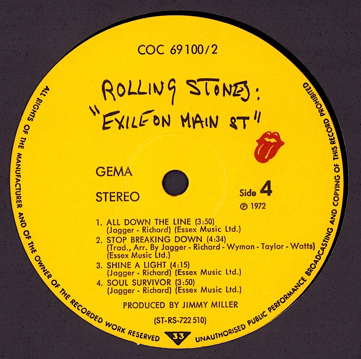 Rolling Stones - Exile On Main St Vinyl 2LP