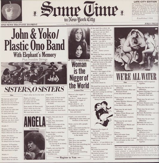 John & Yoko / Plastic Ono Band With Elephant's Memory And Invisible Strings ‎- Some Time In New York City Vinyl 2LP DE