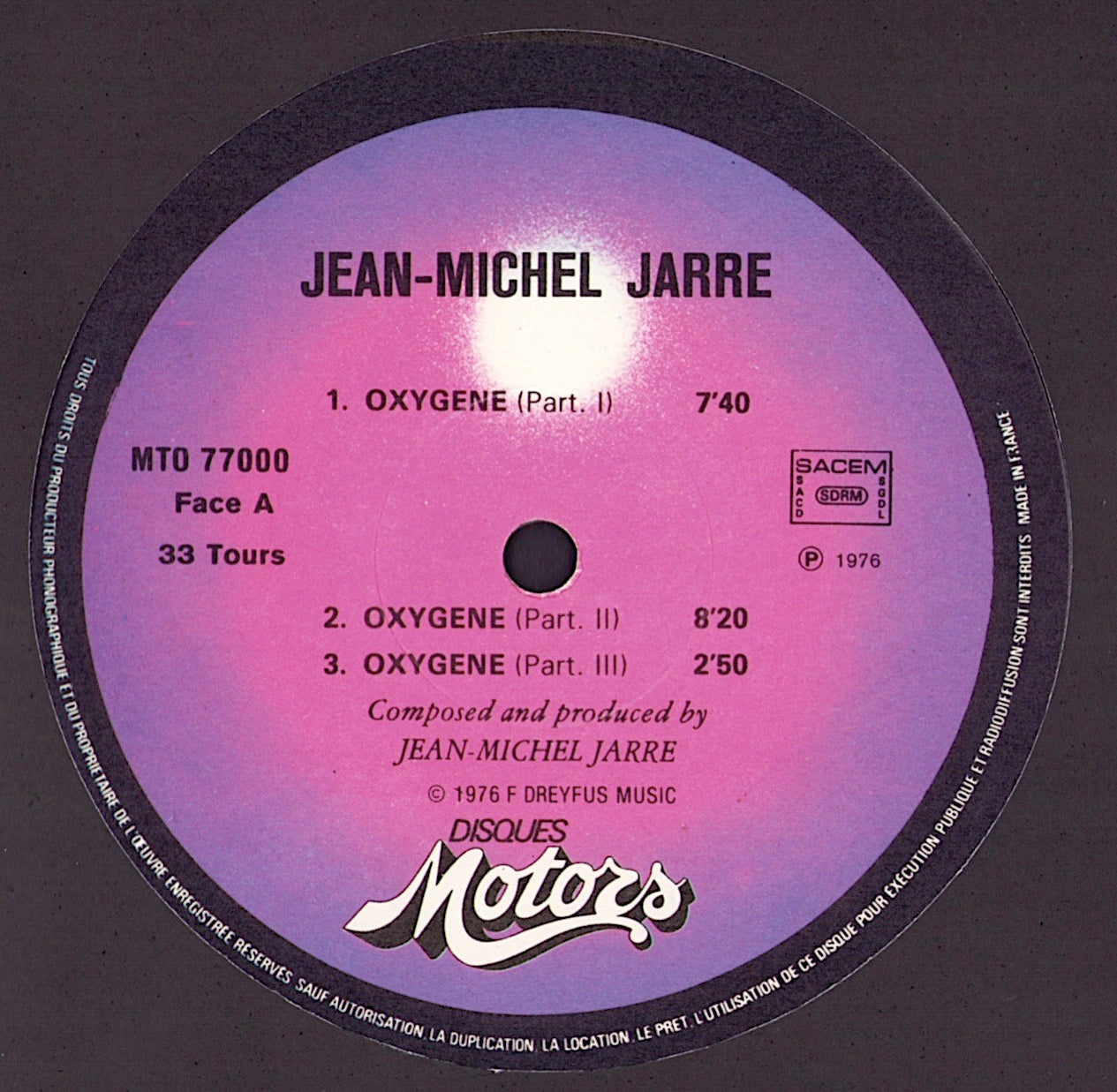 Jean Michel Jarre - Oxygène Vinyl LP