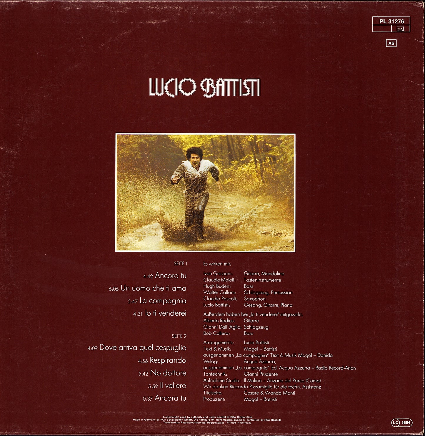 Lucio Battisti – Lucio Battisti, La Batteria, Il Contrabasso, Eccetera Vinyl LP