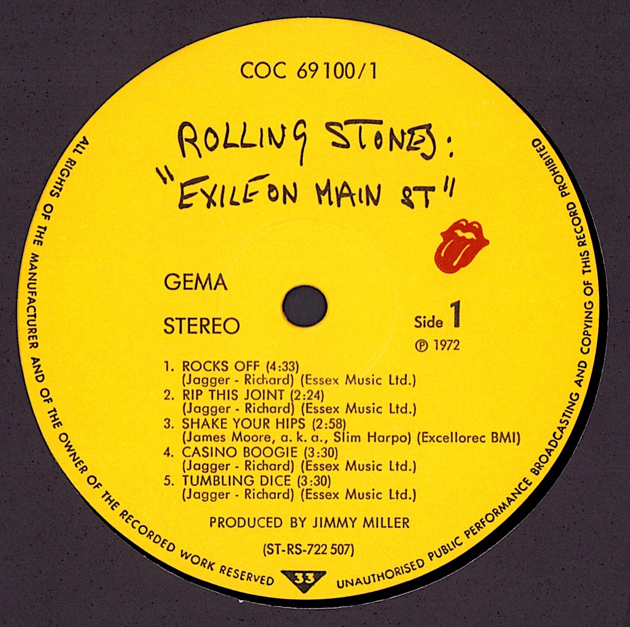 Rolling Stones - Exile On Main St Vinyl 2LP