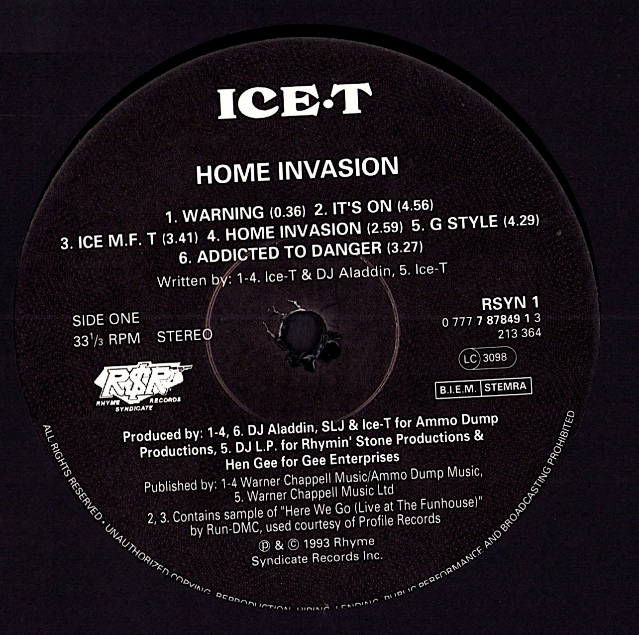 Ice-T - Home Invasion (2x Vinyl LP | UK & EU Original | 1993)