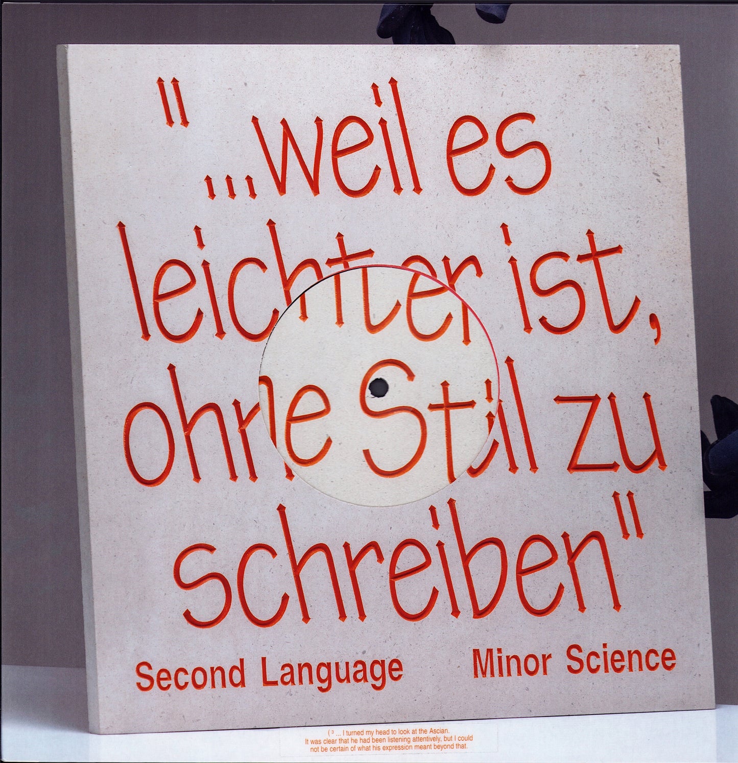 Minor Science ‎– Second Language Vinyl LP