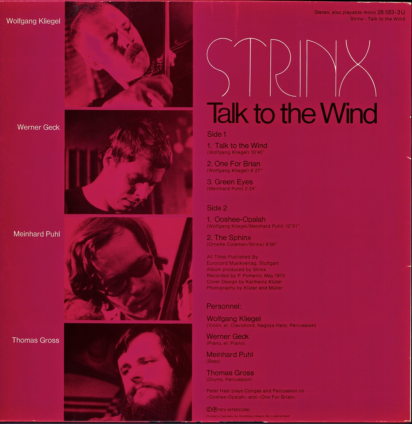 Strinx - Talk To The Wind Vinyl LP