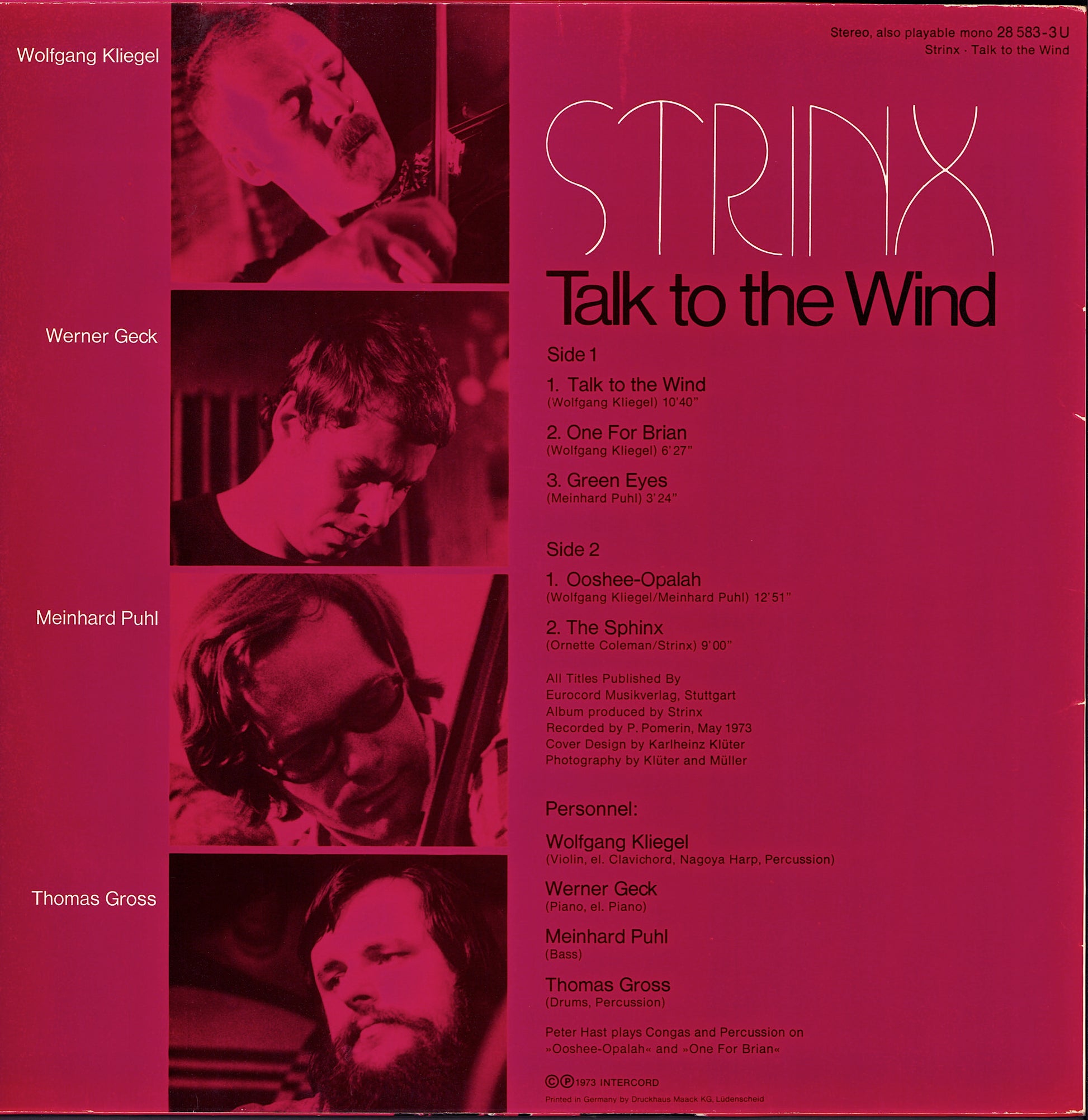 Strinx - Talk To The Wind Vinyl LP