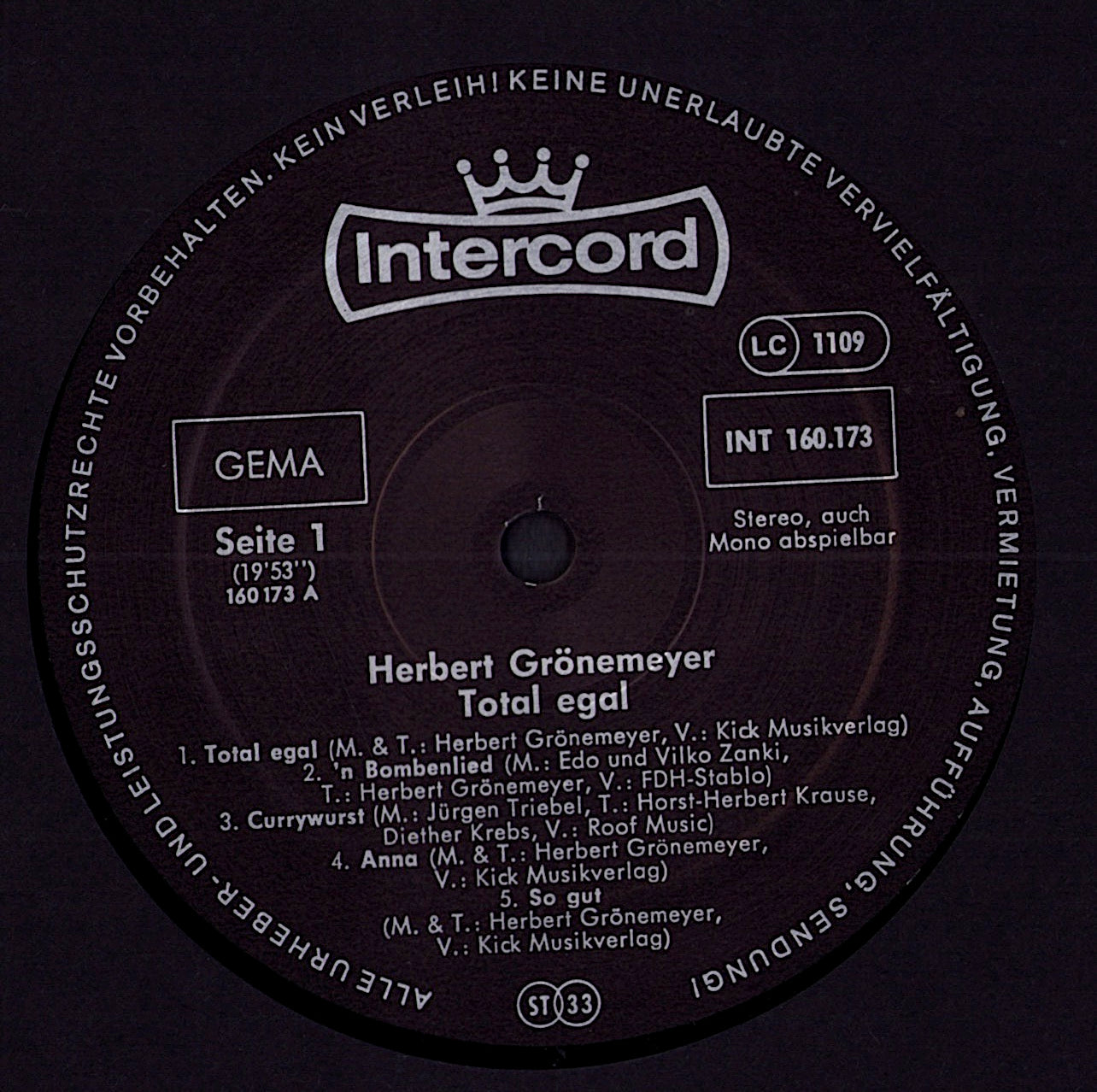 Herbert Grönemeyer – Sprünge Vinyl LP, DE Original, EMI, 1986 Kopie