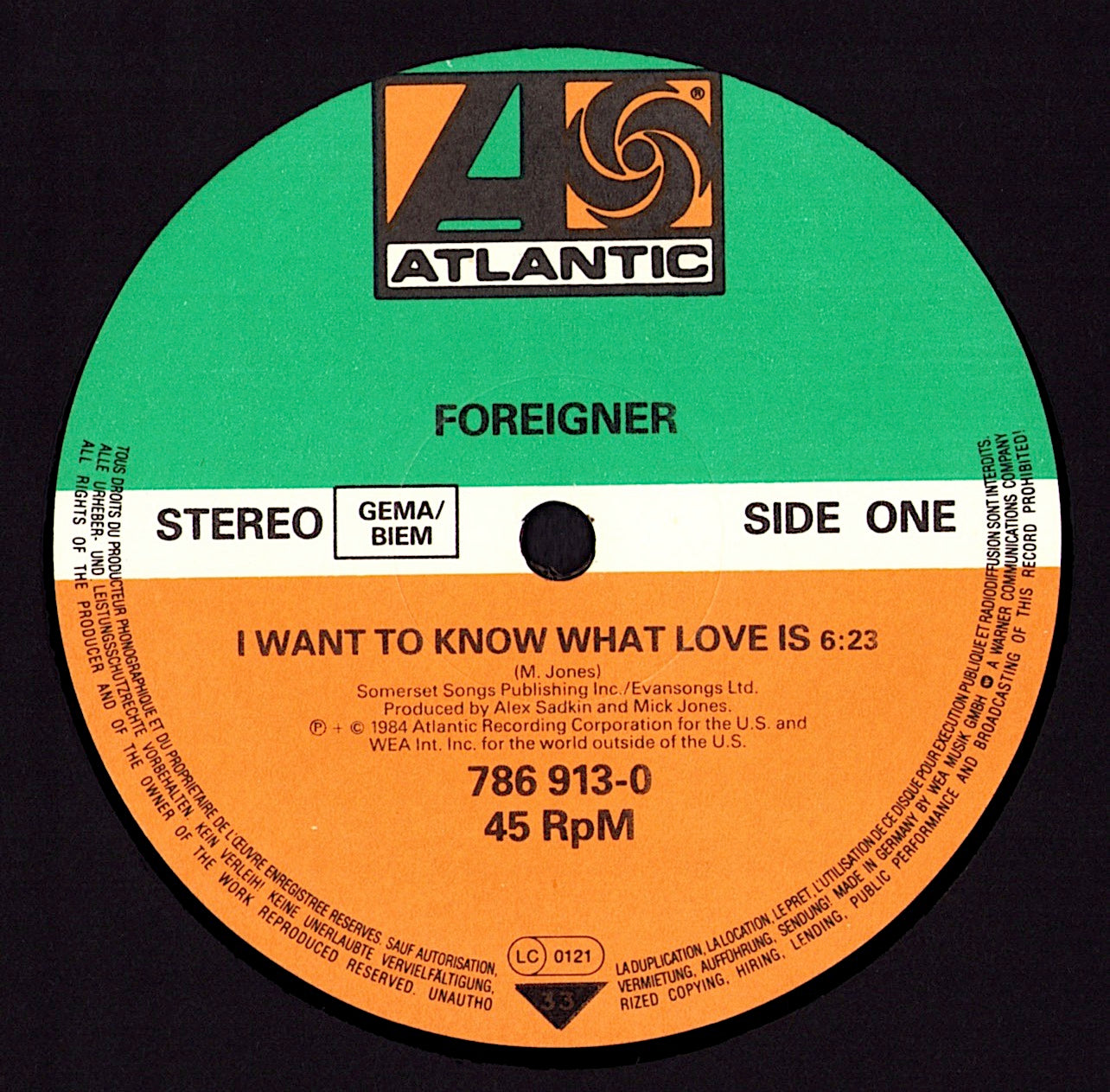 Foreigner - I Want To Know What Love Is Extended Version Vinyl 12" Maxi-Single Kopie